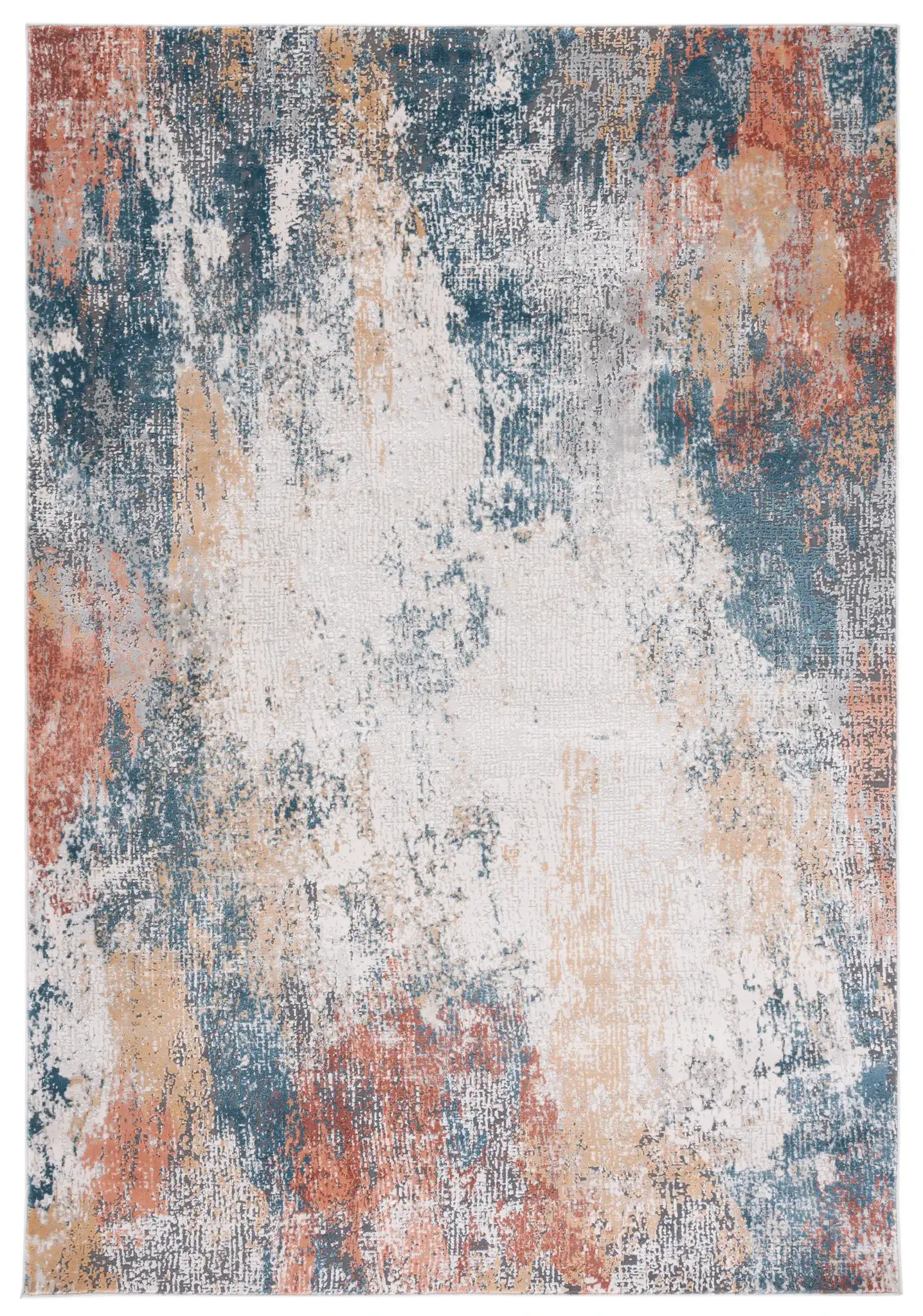 Reflection Modern Abstract Rug in Gray / Blue