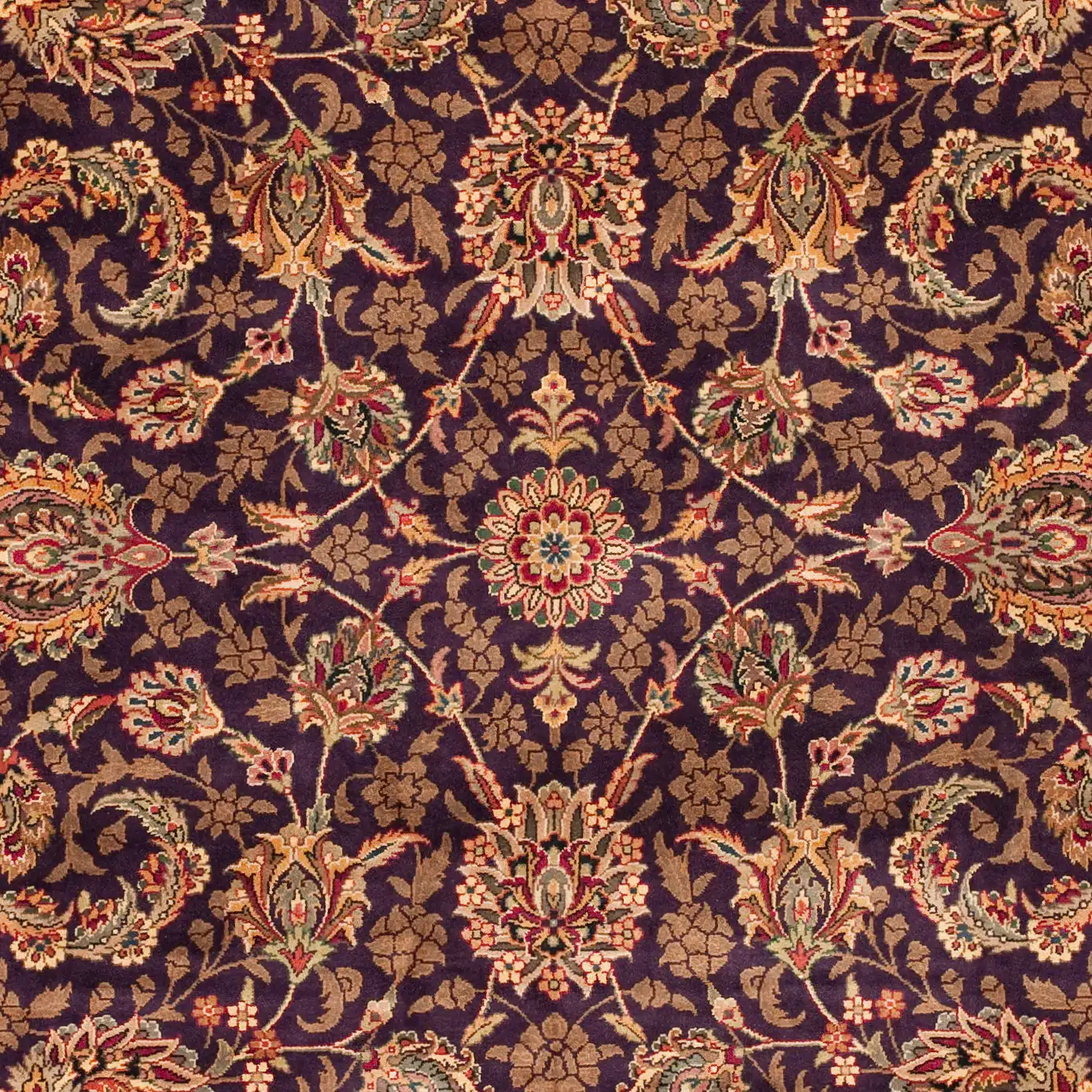 Royal Kerman Allover Floral Hand-Knotted Wool Rug in Multi