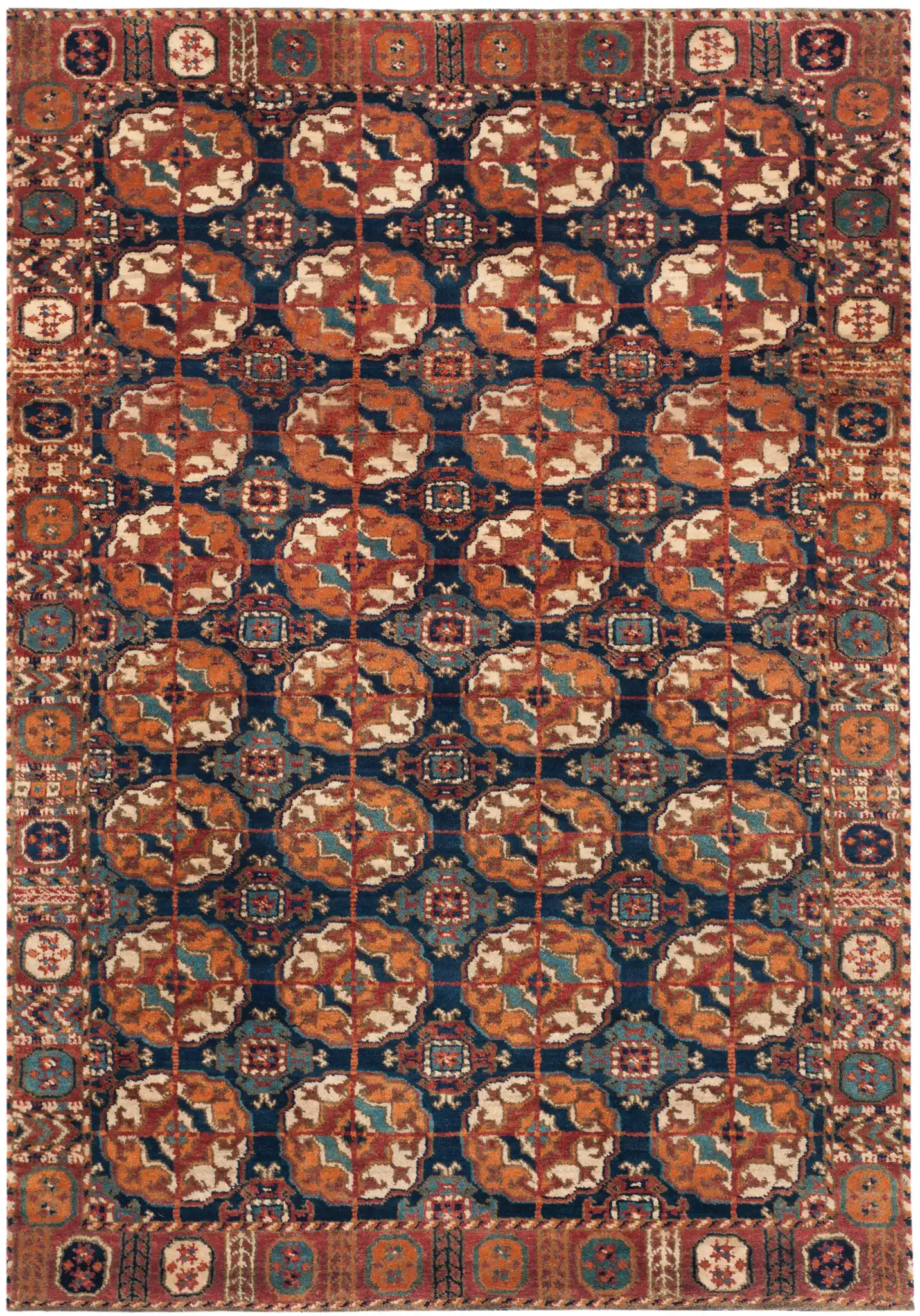 Ralph Lauren Carson Hand-Knotted Wool Rug in York Blue, detail view