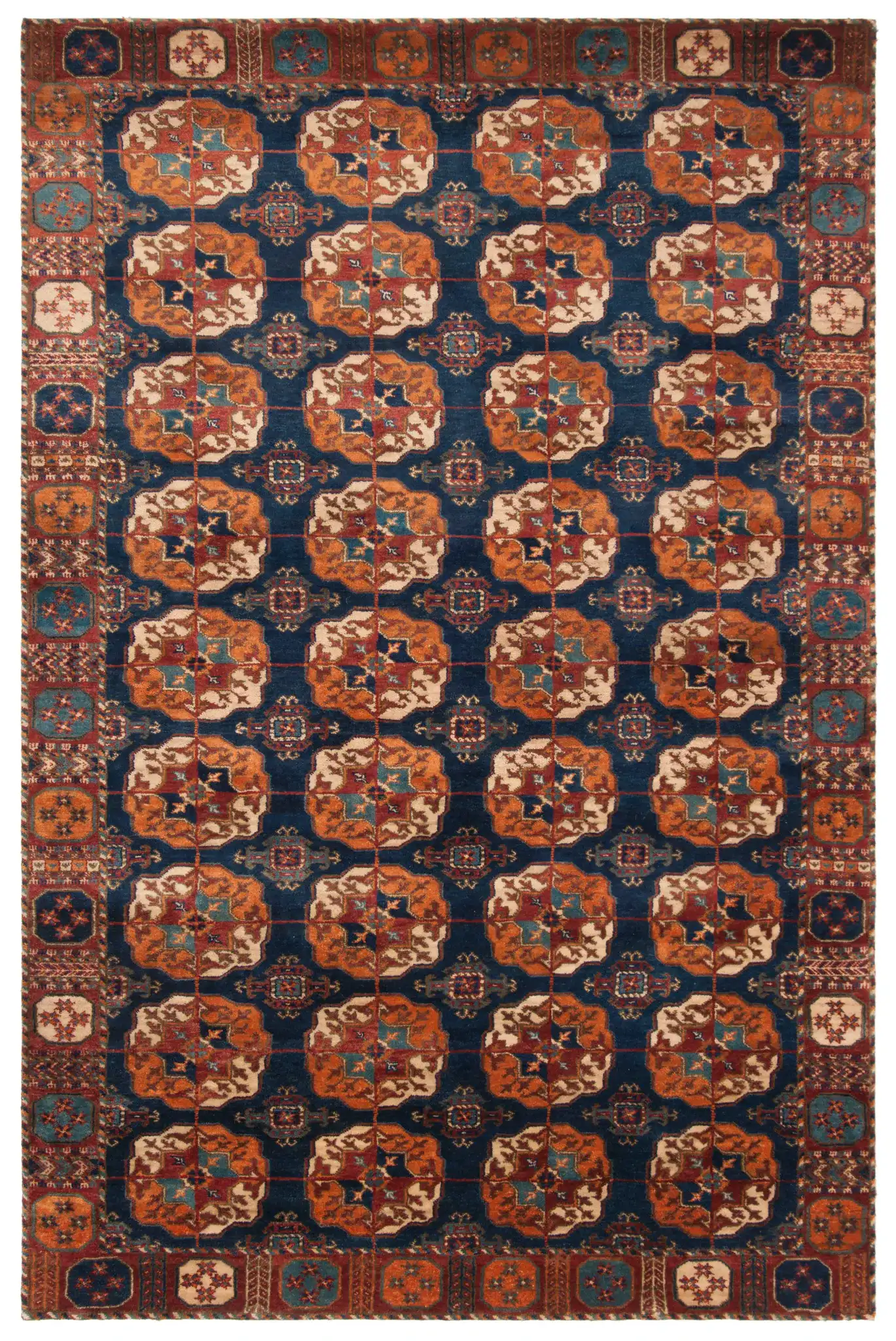 Ralph Lauren Carson Hand-Knotted Wool Rug in York Blue, detail view