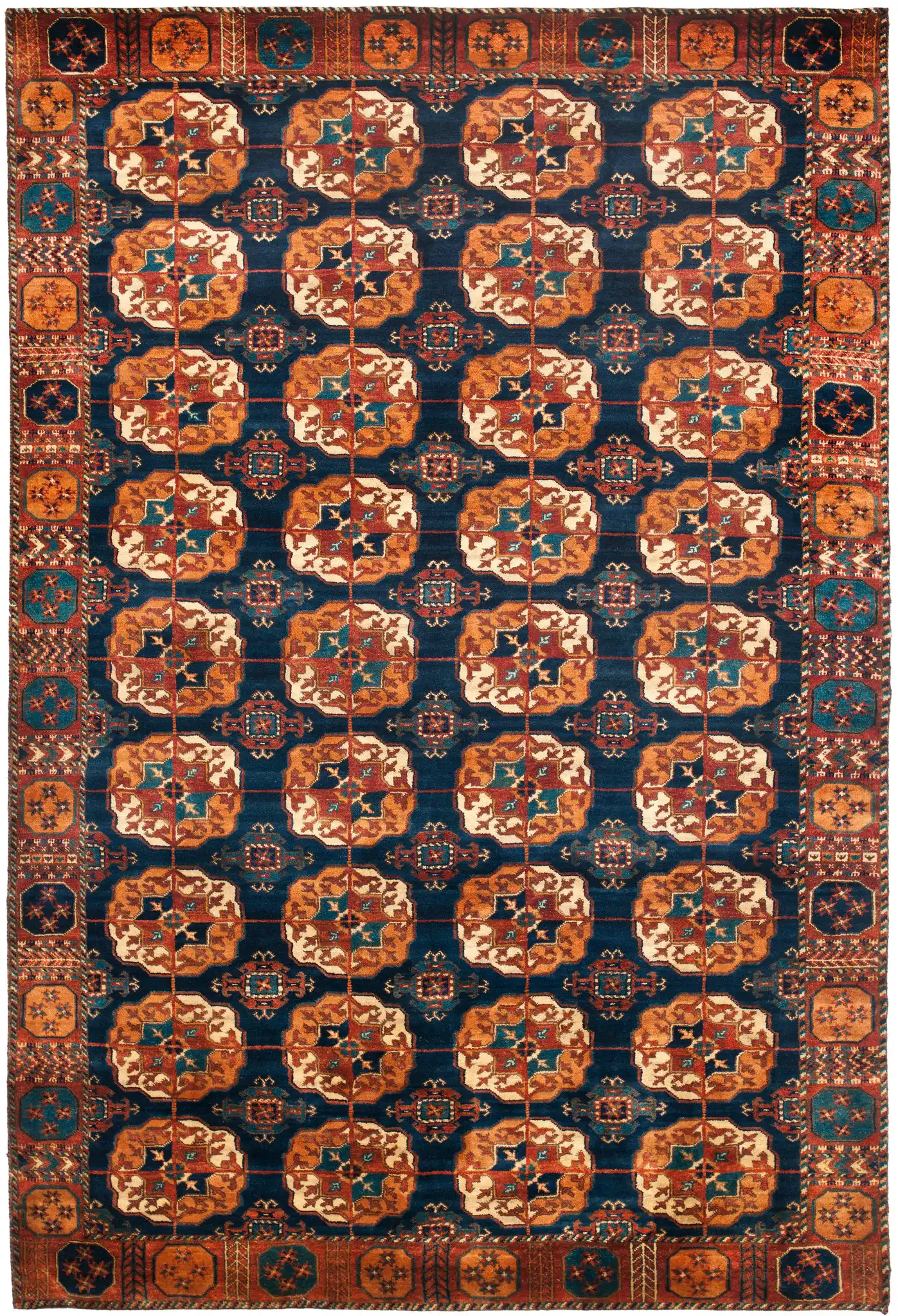 Ralph Lauren Carson Hand-Knotted Wool Rug in York Blue, detail view
