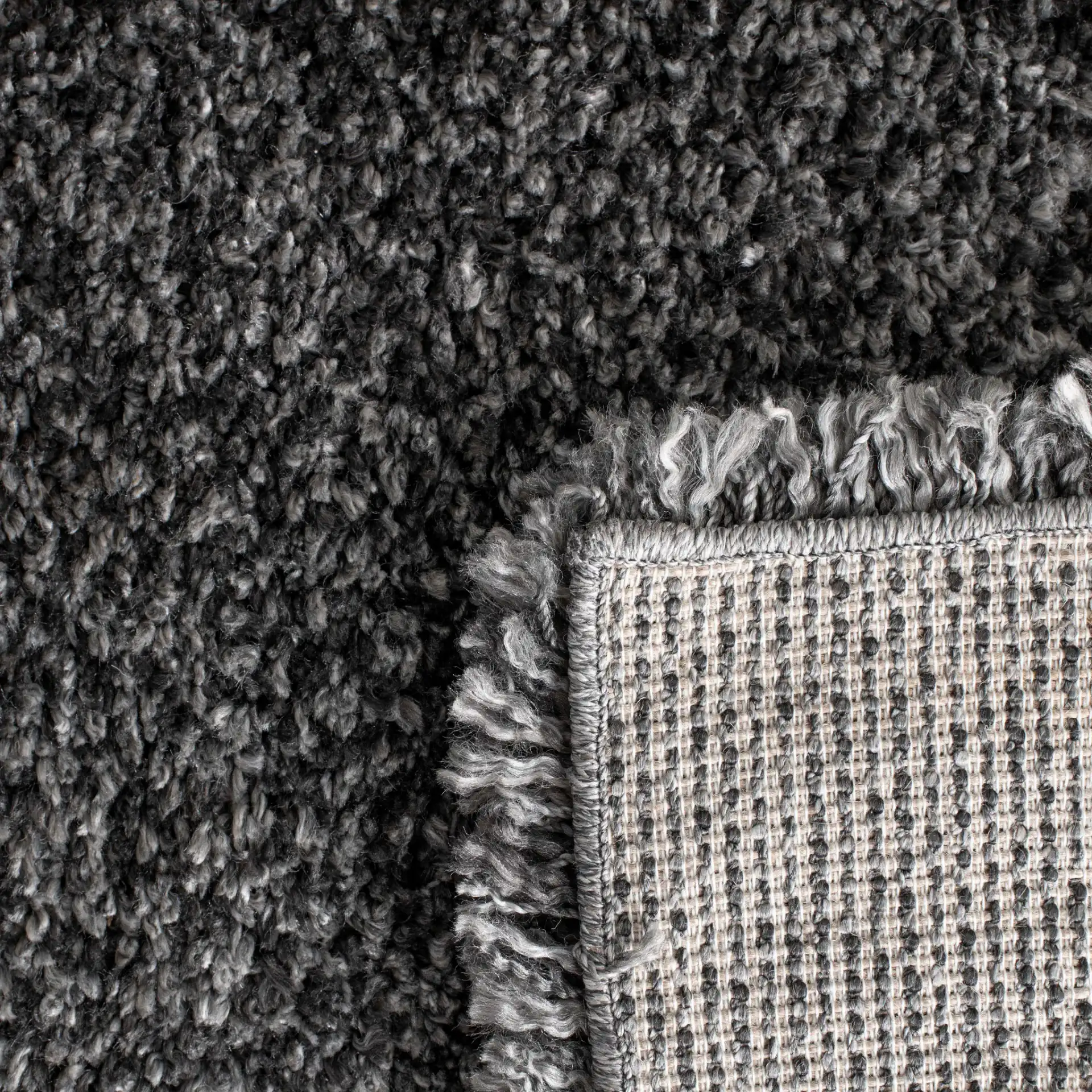 Royal Solid Shag Rug in Charcoal