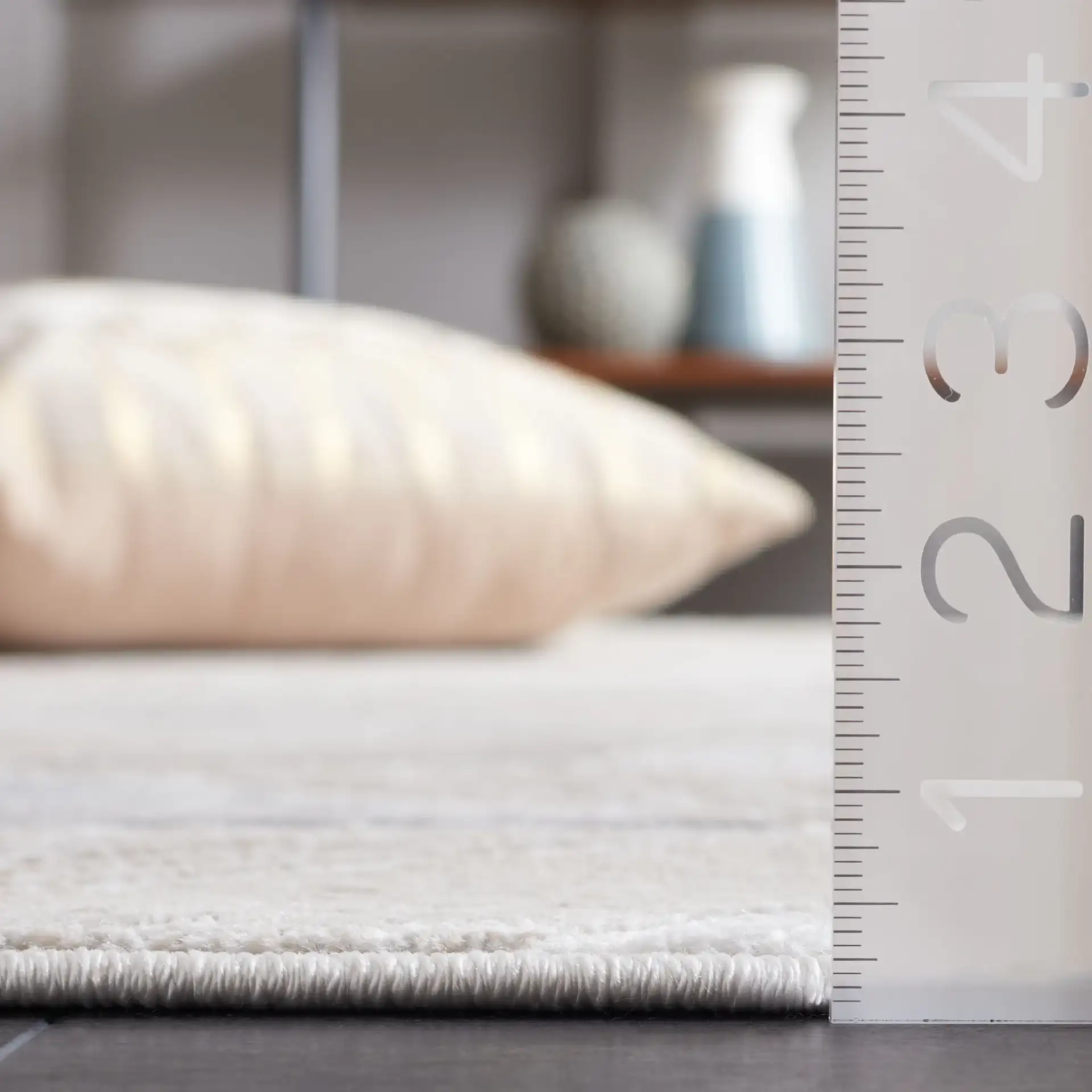Saylor Chevron Rug in Gray / Dark Gray in a styled room