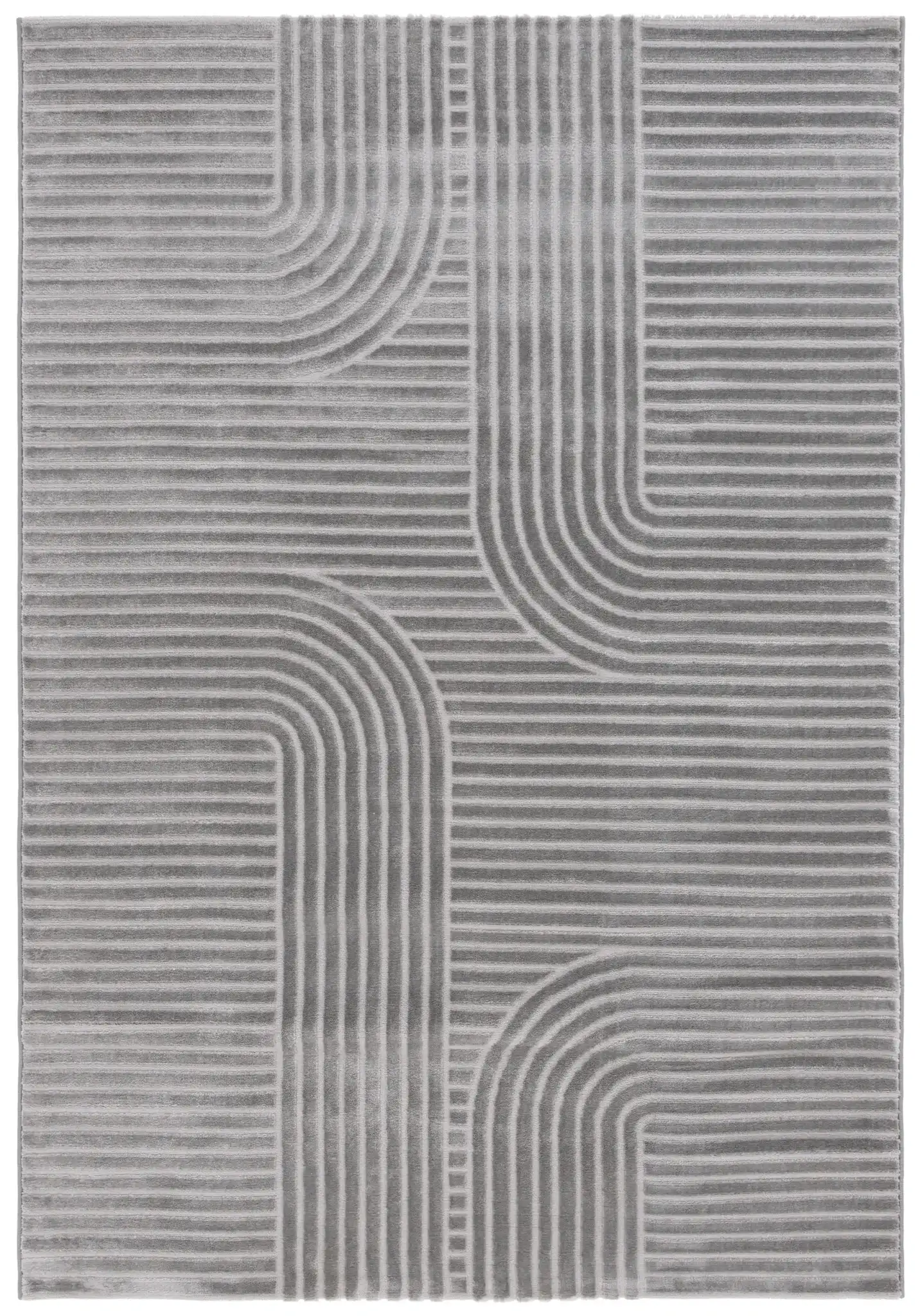 Saylor Arched Stripe Rug in Gray