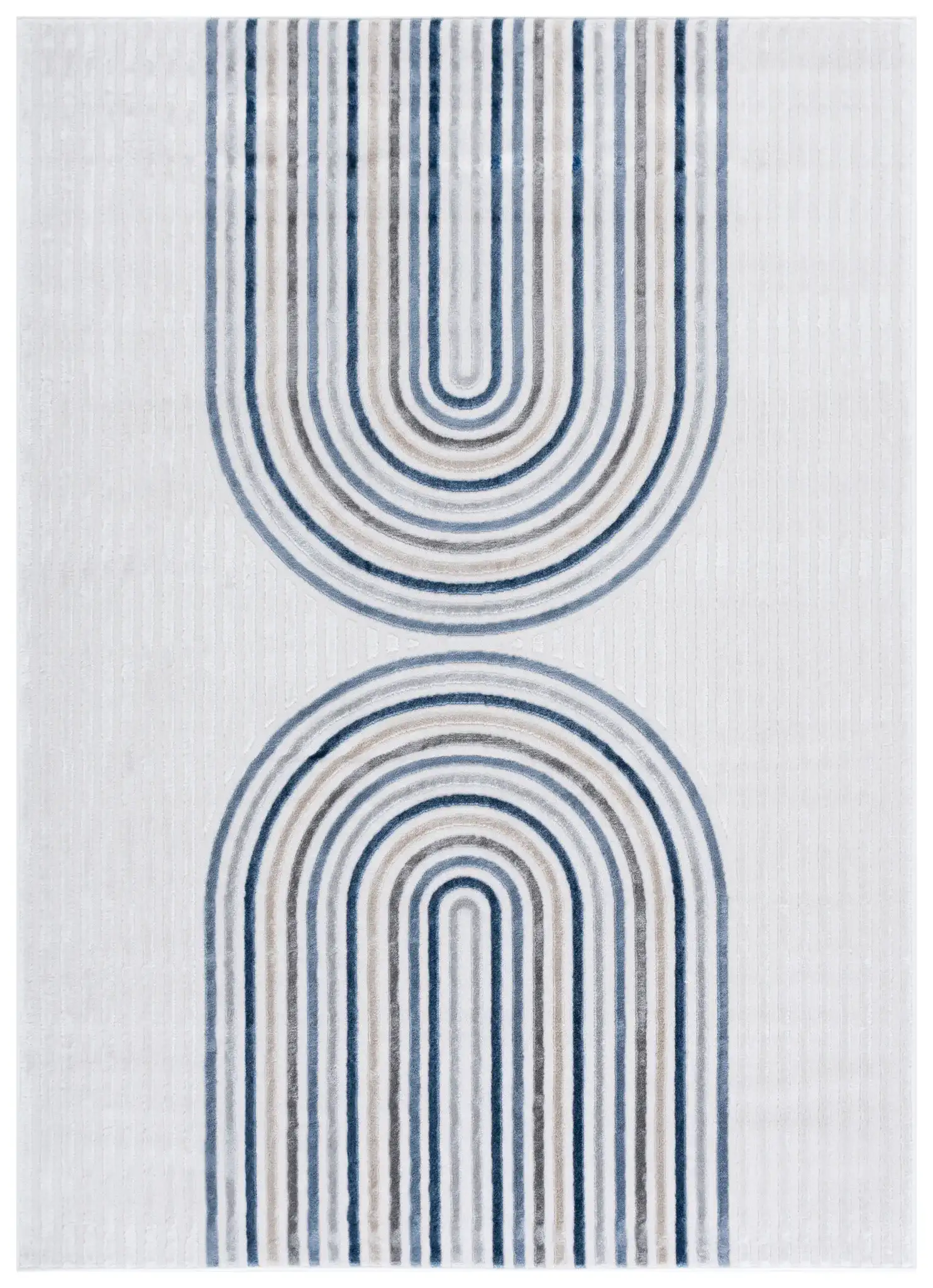Saylor Nested Arch Rug in Ivory / Blue Gray