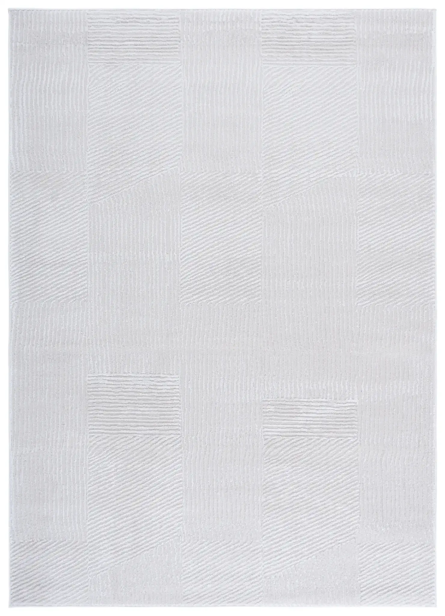 Saylor Ribbed Patchwork Rug in Ivory
