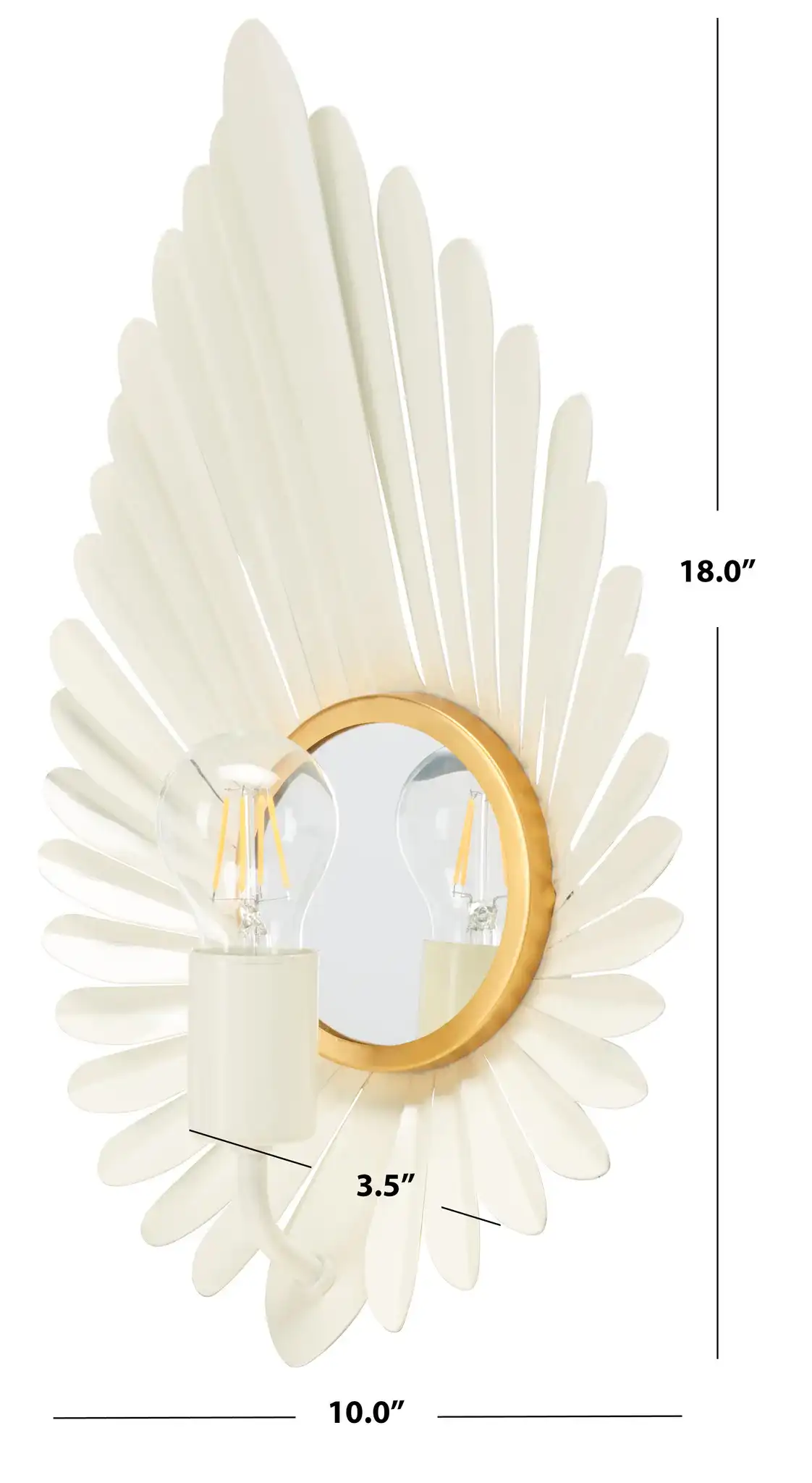 Lorynn Wall Sconce (Set of 2) in Off White / Gold, detail view