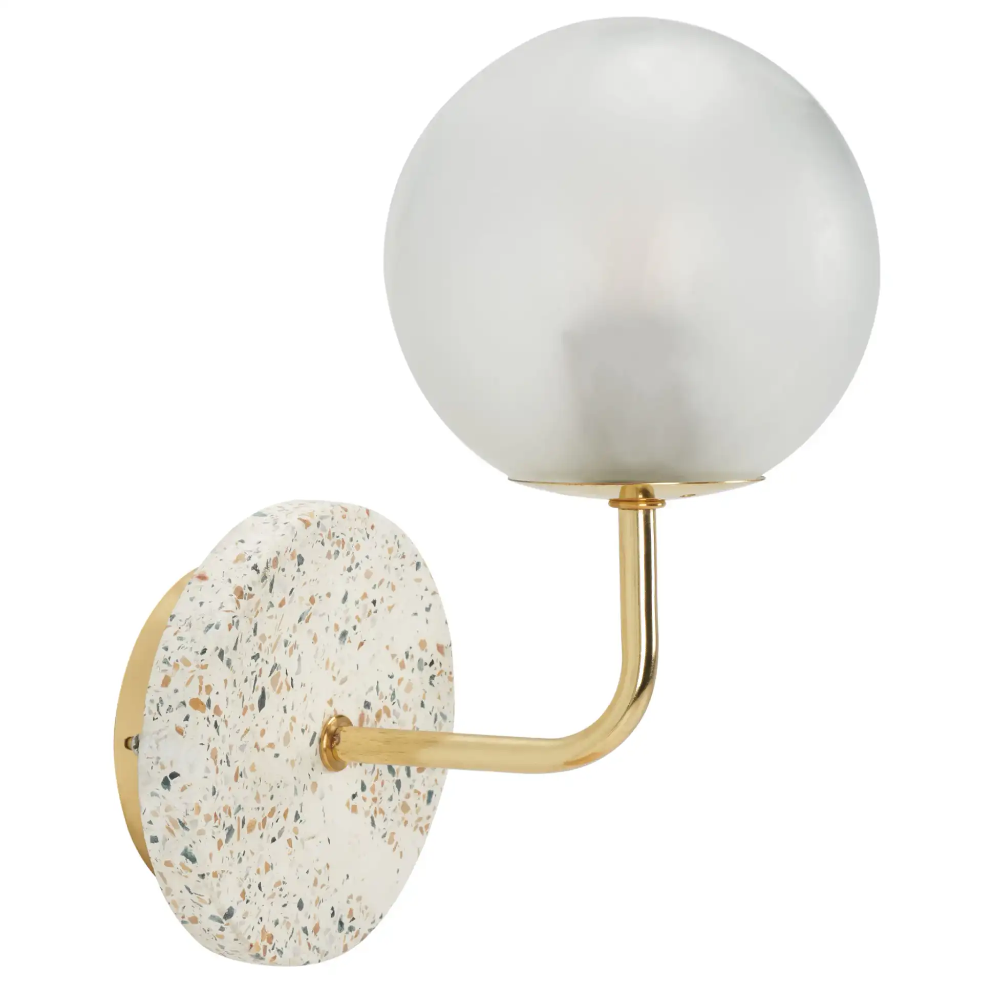 Nicolai Wall Sconce in White / Gold, detail view