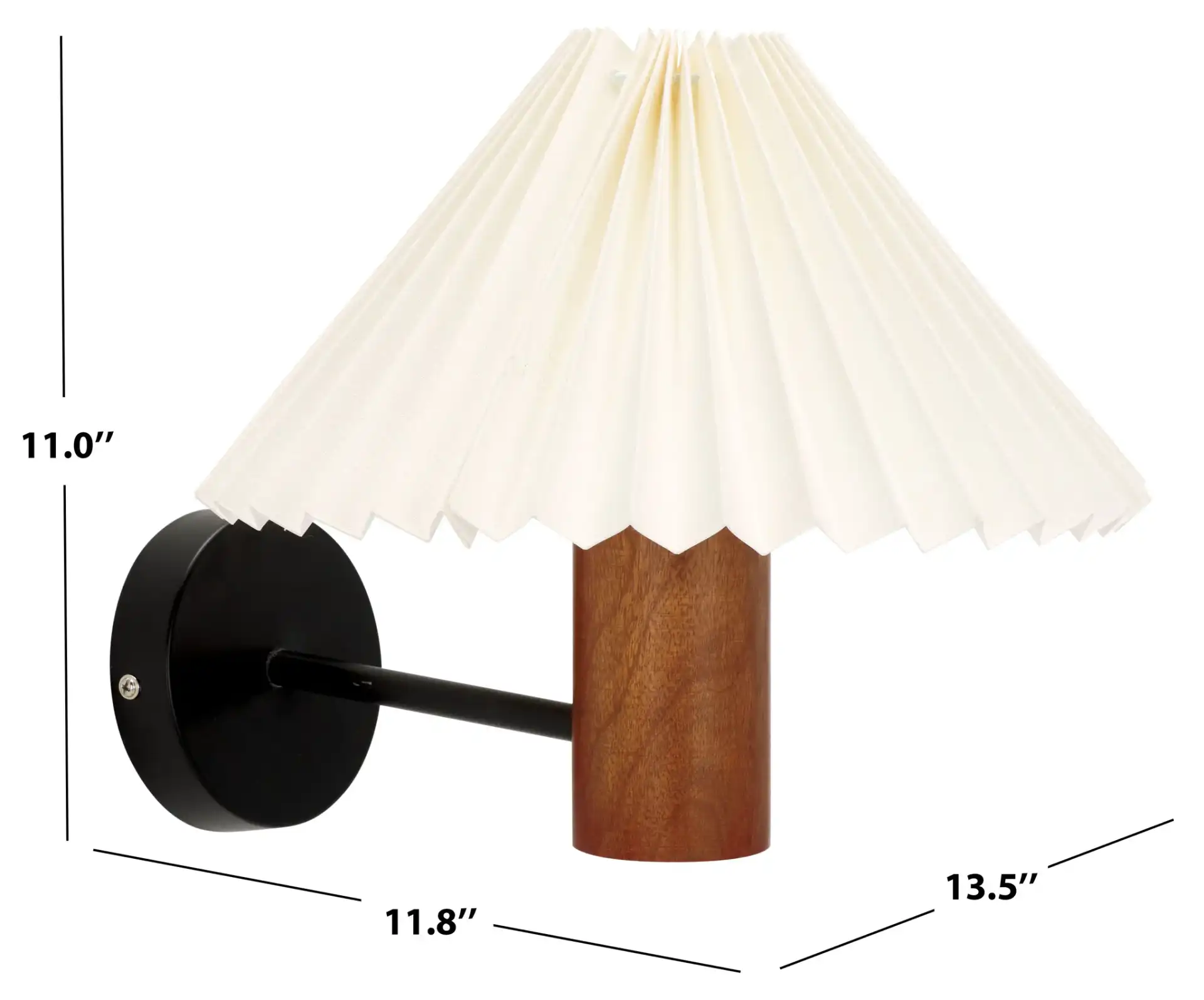 Luli Wall Sconce in Walnut / Black, detail view