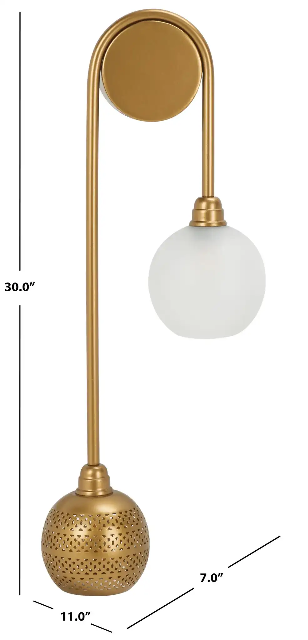 Amari Two-Light Wall Sconce in Antique Gold, detail view