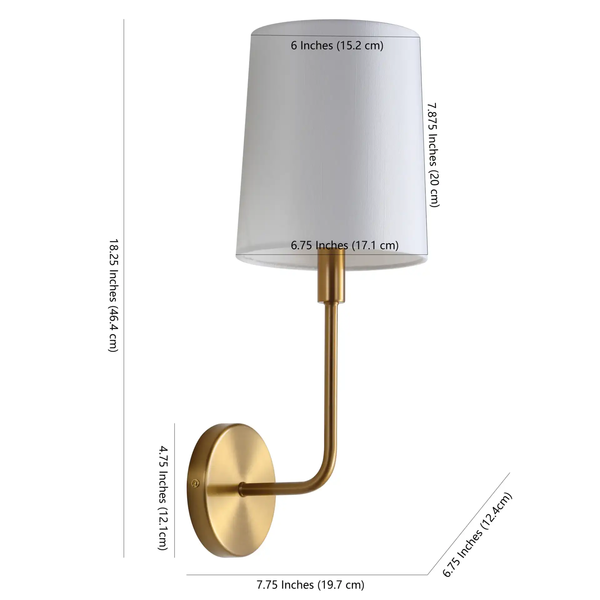 Jaxson Wall Sconce in Ivory / Gold, detail view