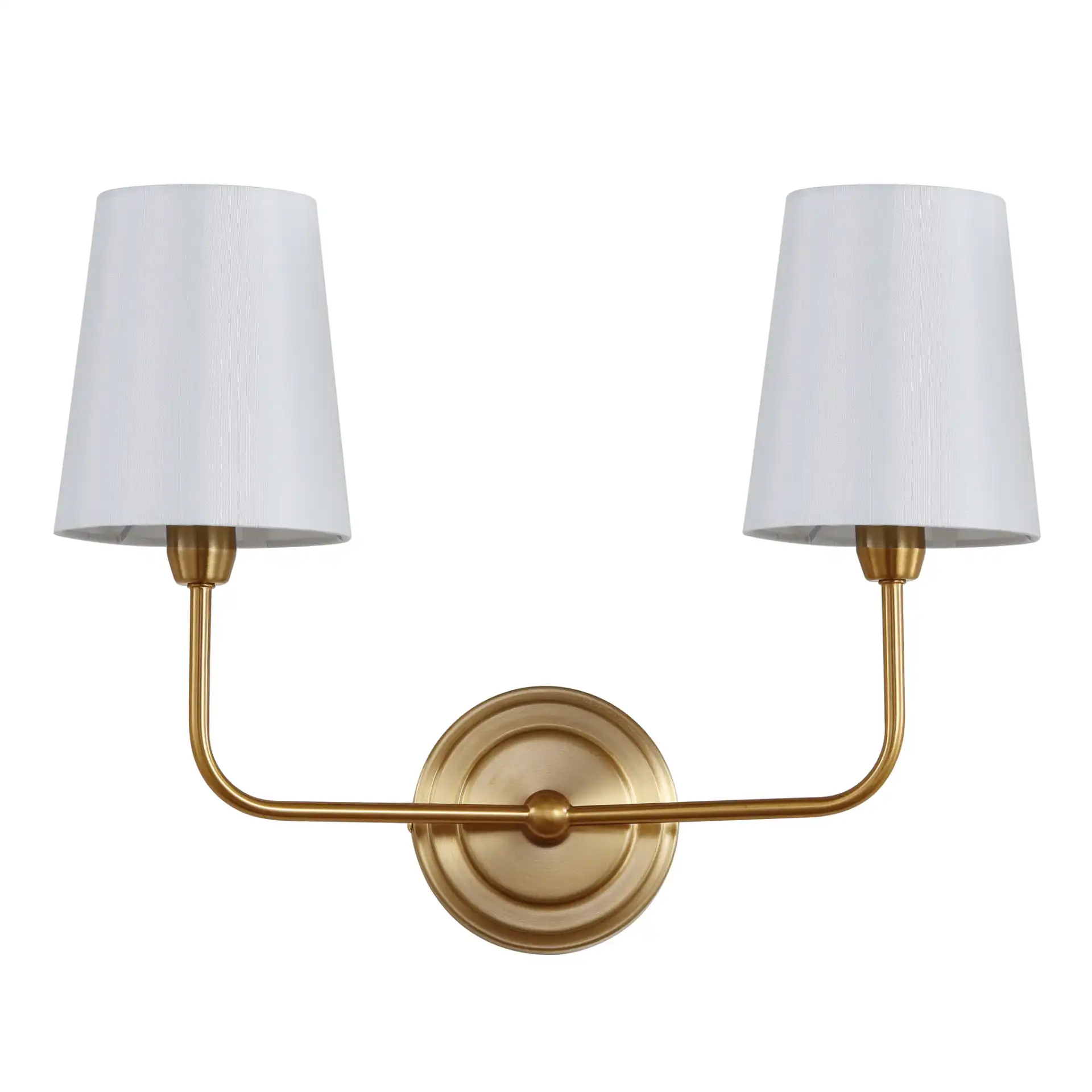 Ezra Two-Light Wall Sconce in Brass, detail view
