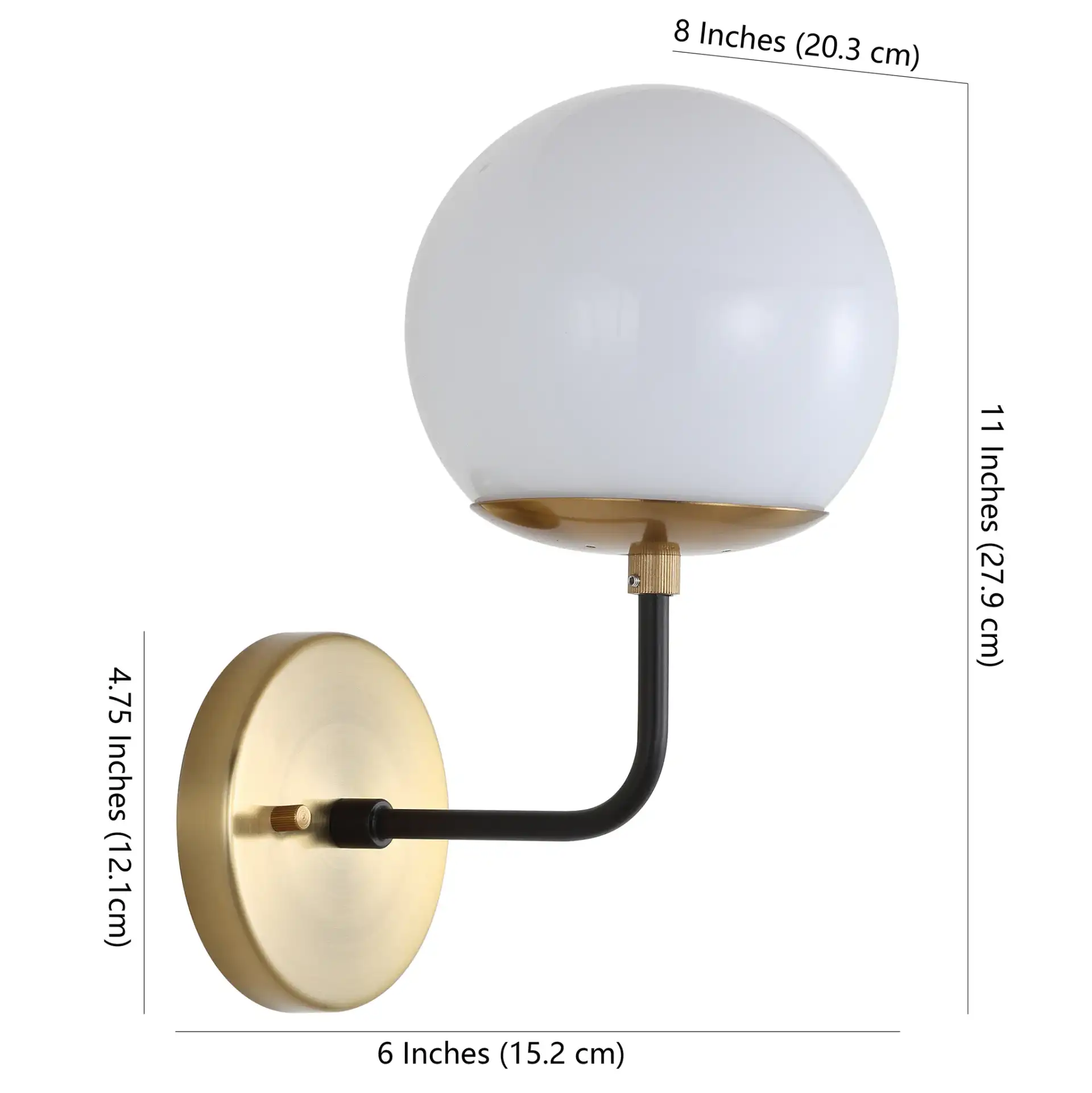 Cayden Wall Sconce in Brown / White, detail view