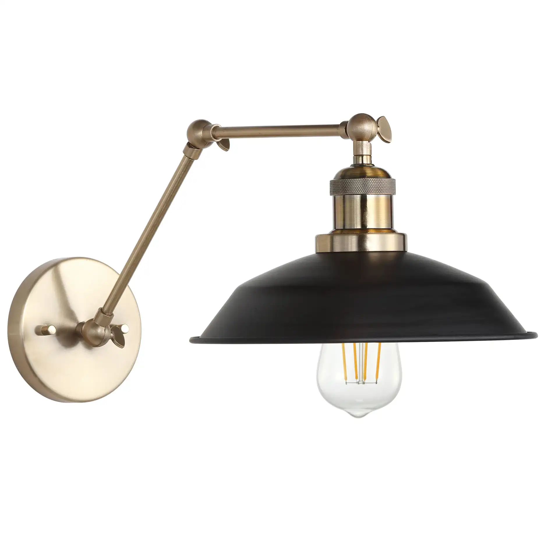 Kingston Wall Sconce in Brass / Black, detail view