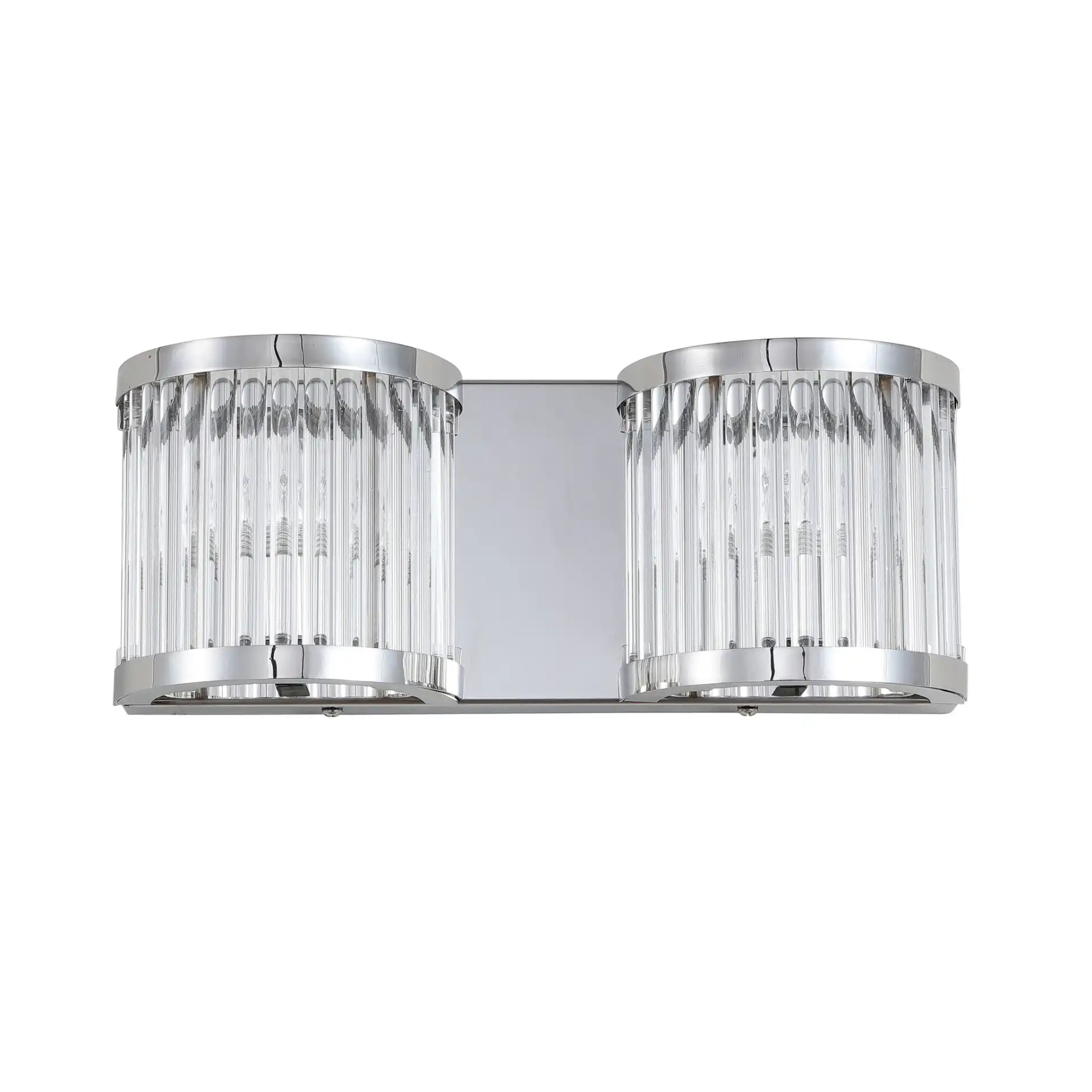 Karter Two-Light Wall Sconce in Chrome / Clear, detail view