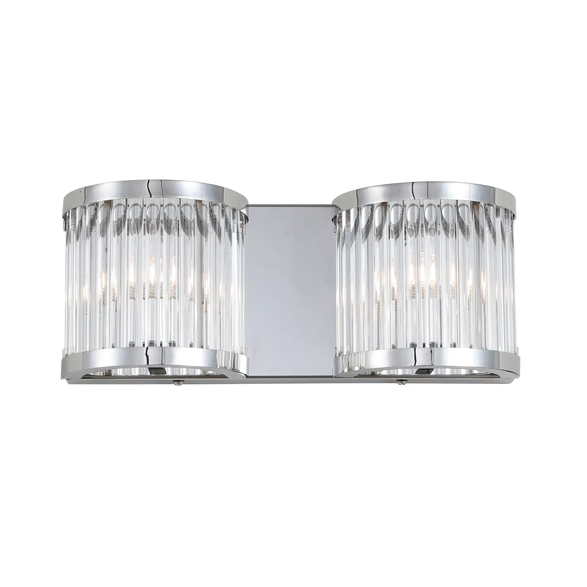Karter Two-Light Wall Sconce in Chrome / Clear