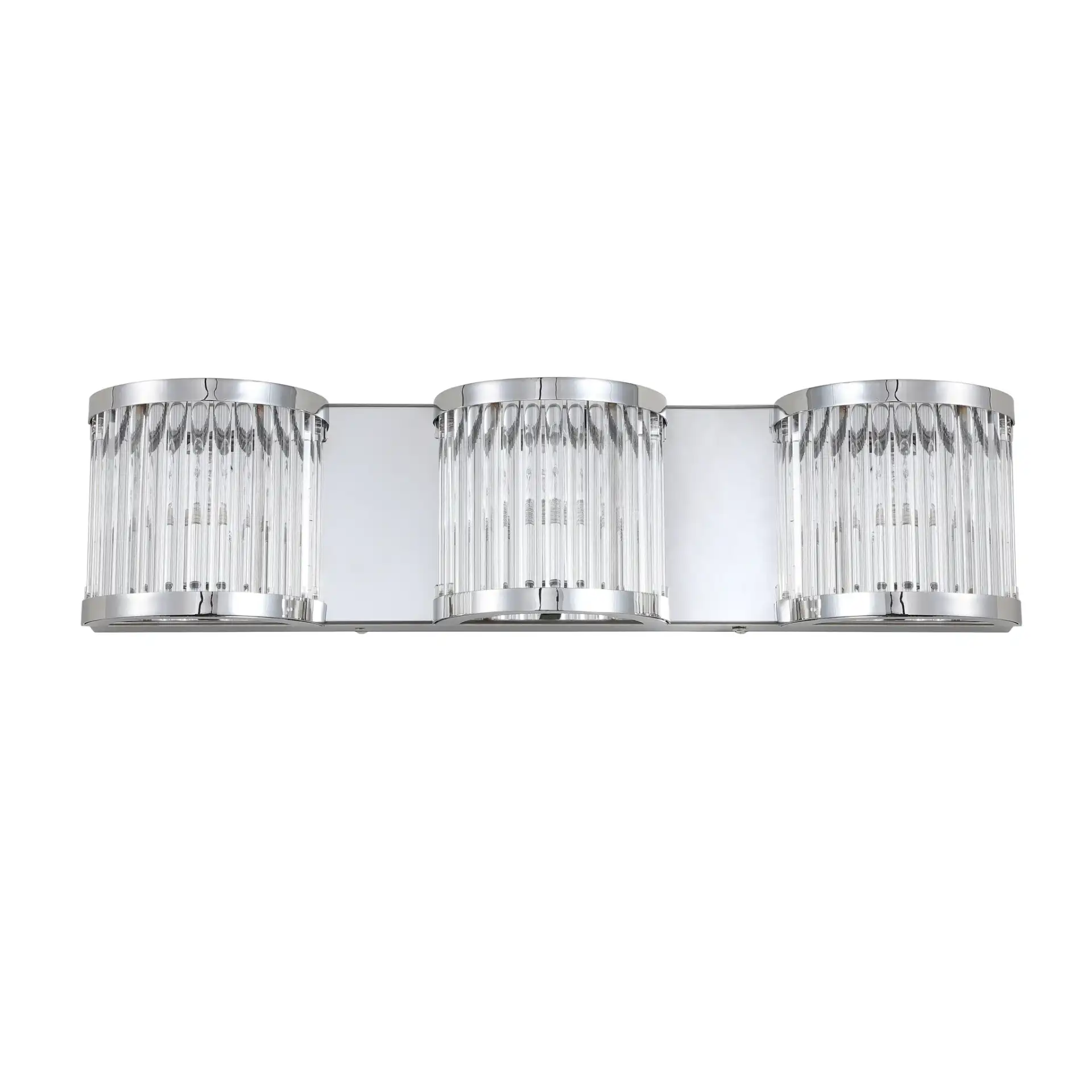 Maverick Three-Light Wall Sconce in Chrome / Clear, detail view
