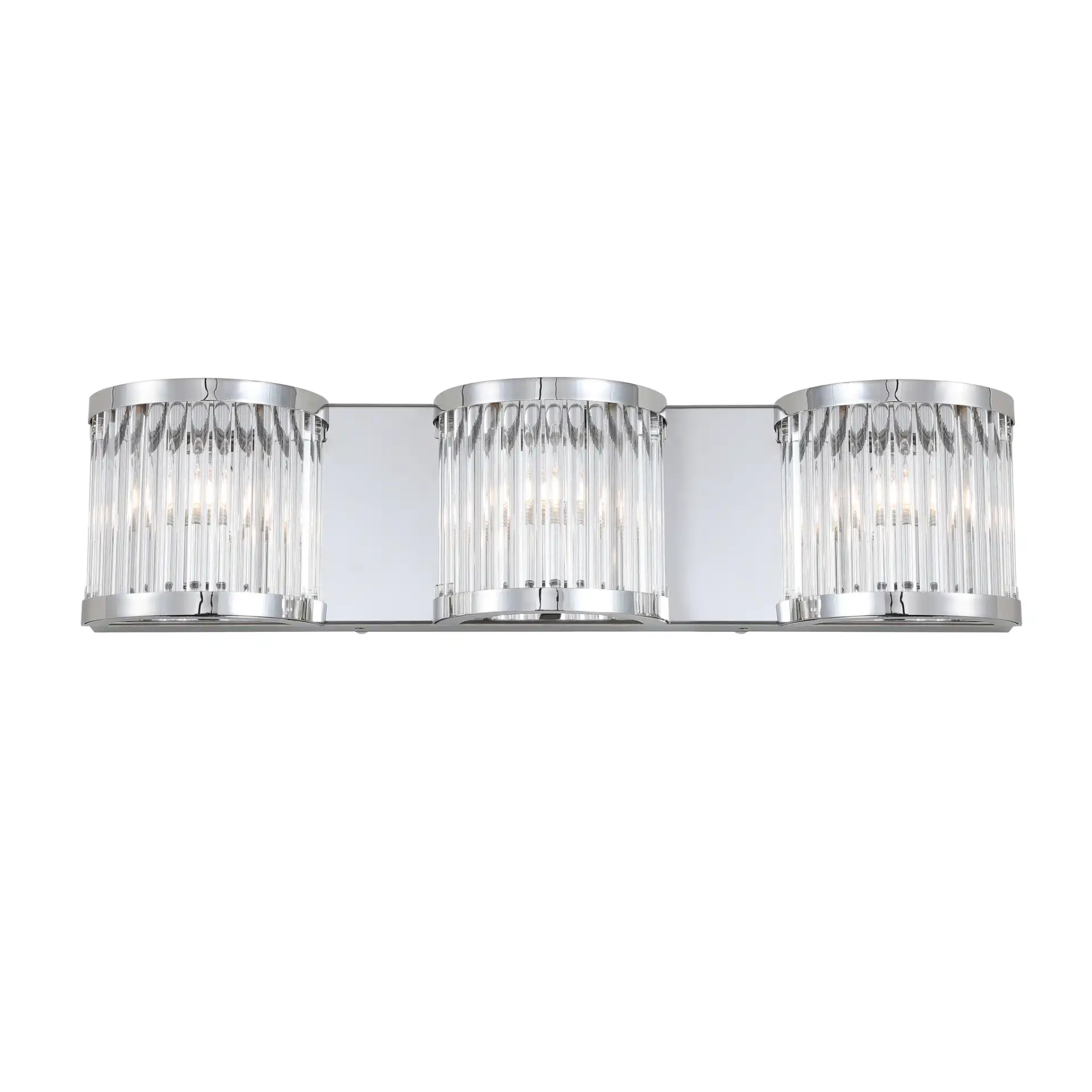 Maverick Three-Light Wall Sconce in Chrome / Clear