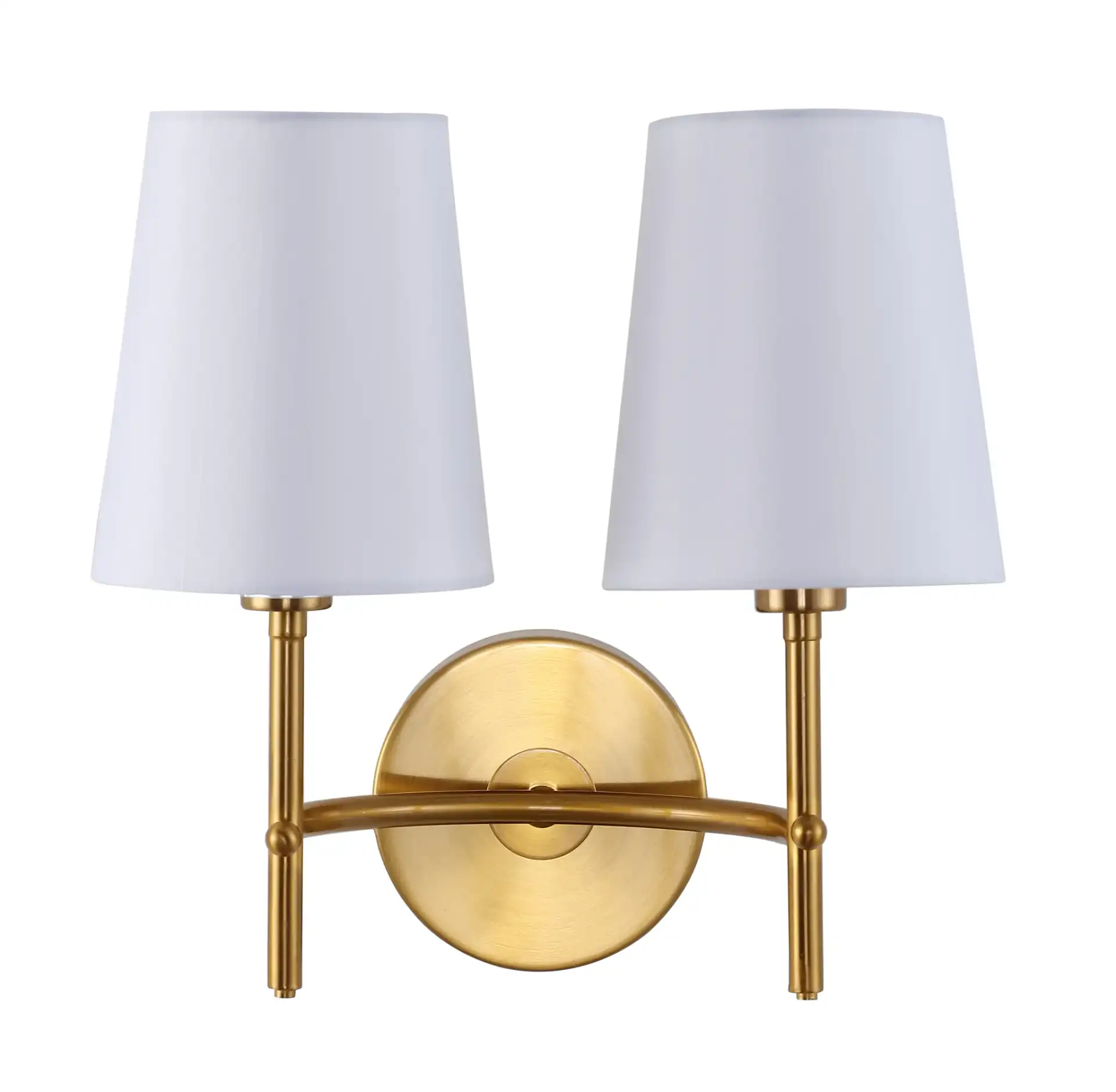 Barrett Two-Light Wall Sconce in Brass, detail view