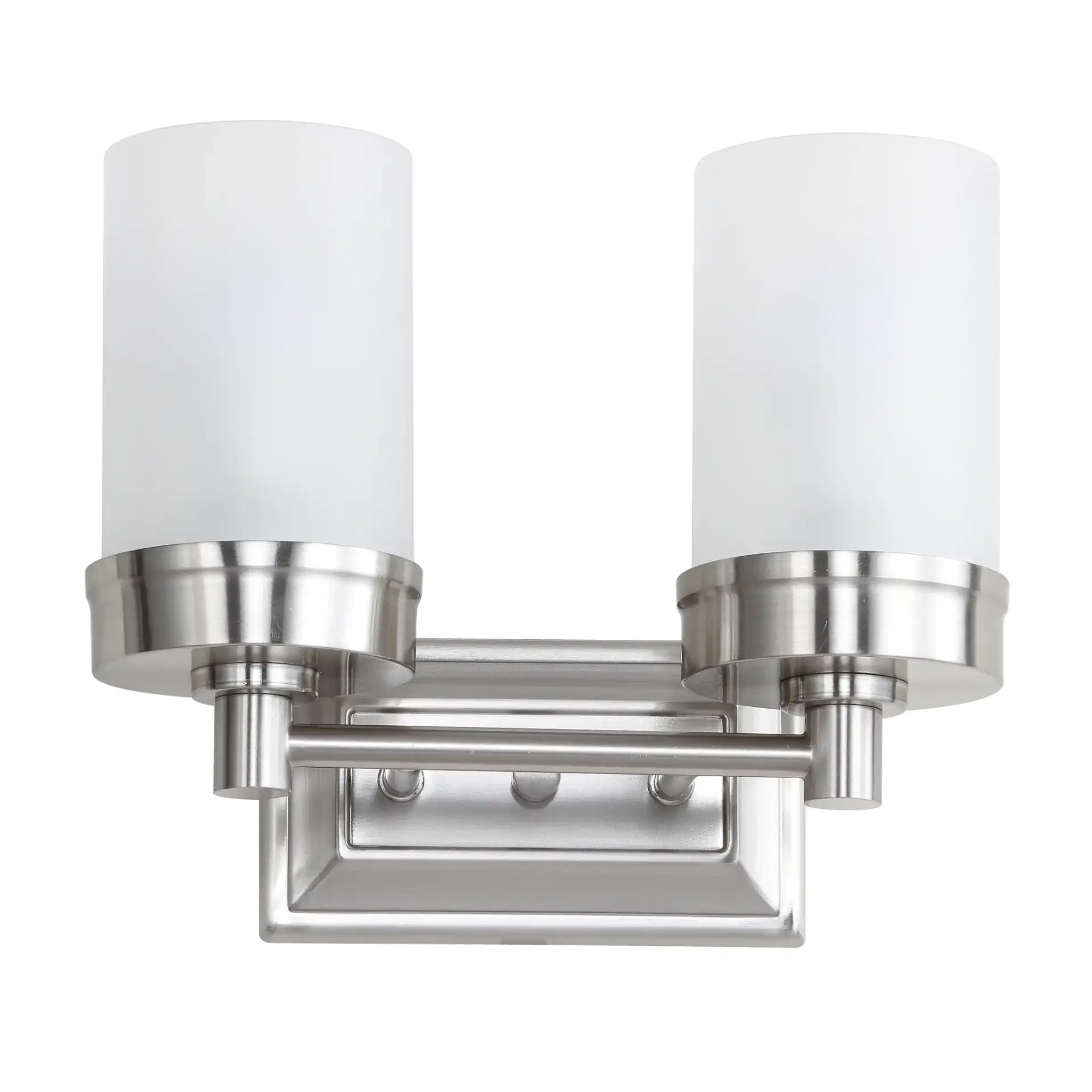 Kylan Two-Light Sconce in Nickel, detail view
