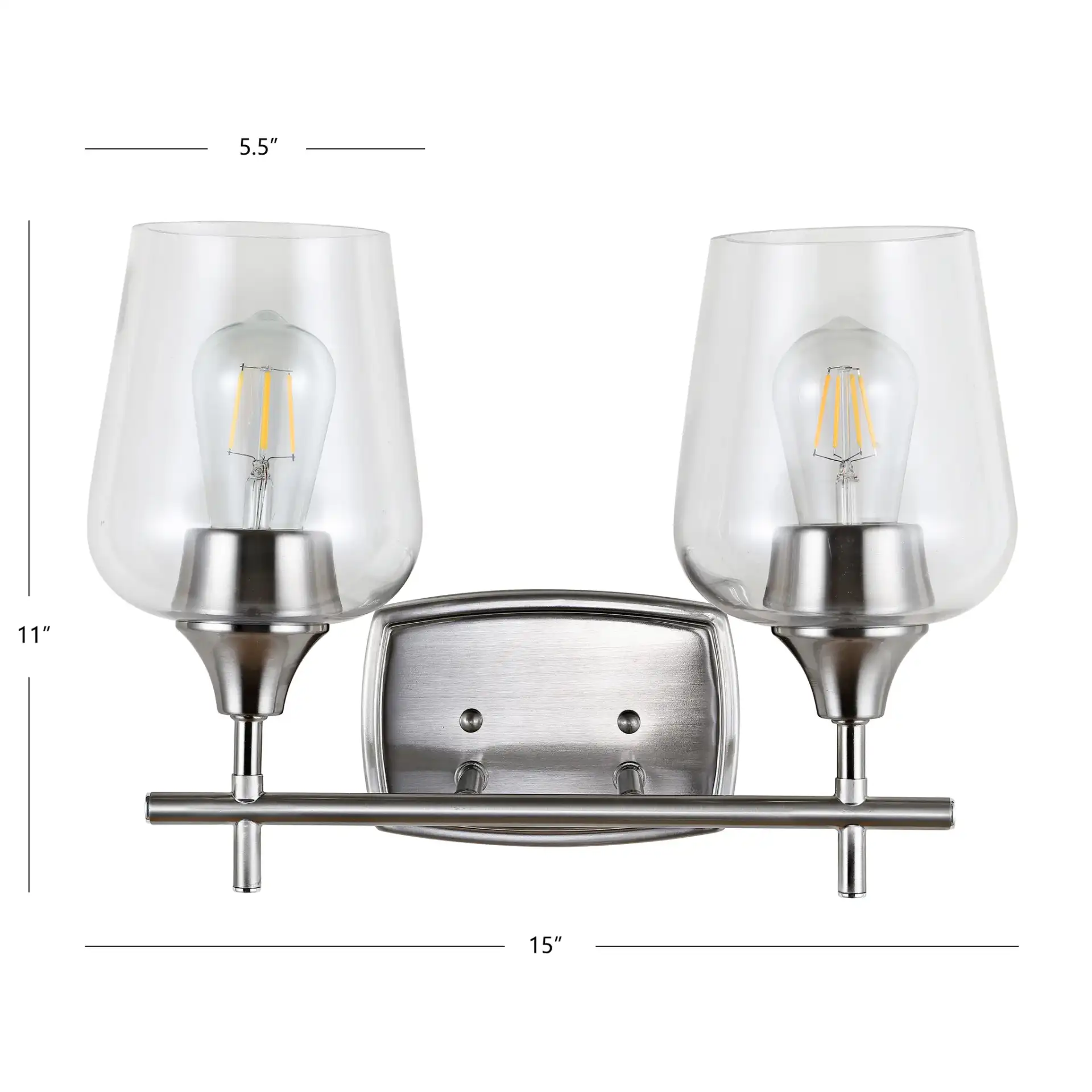 Tage Wall Sconce in Nickel / Clear, detail view