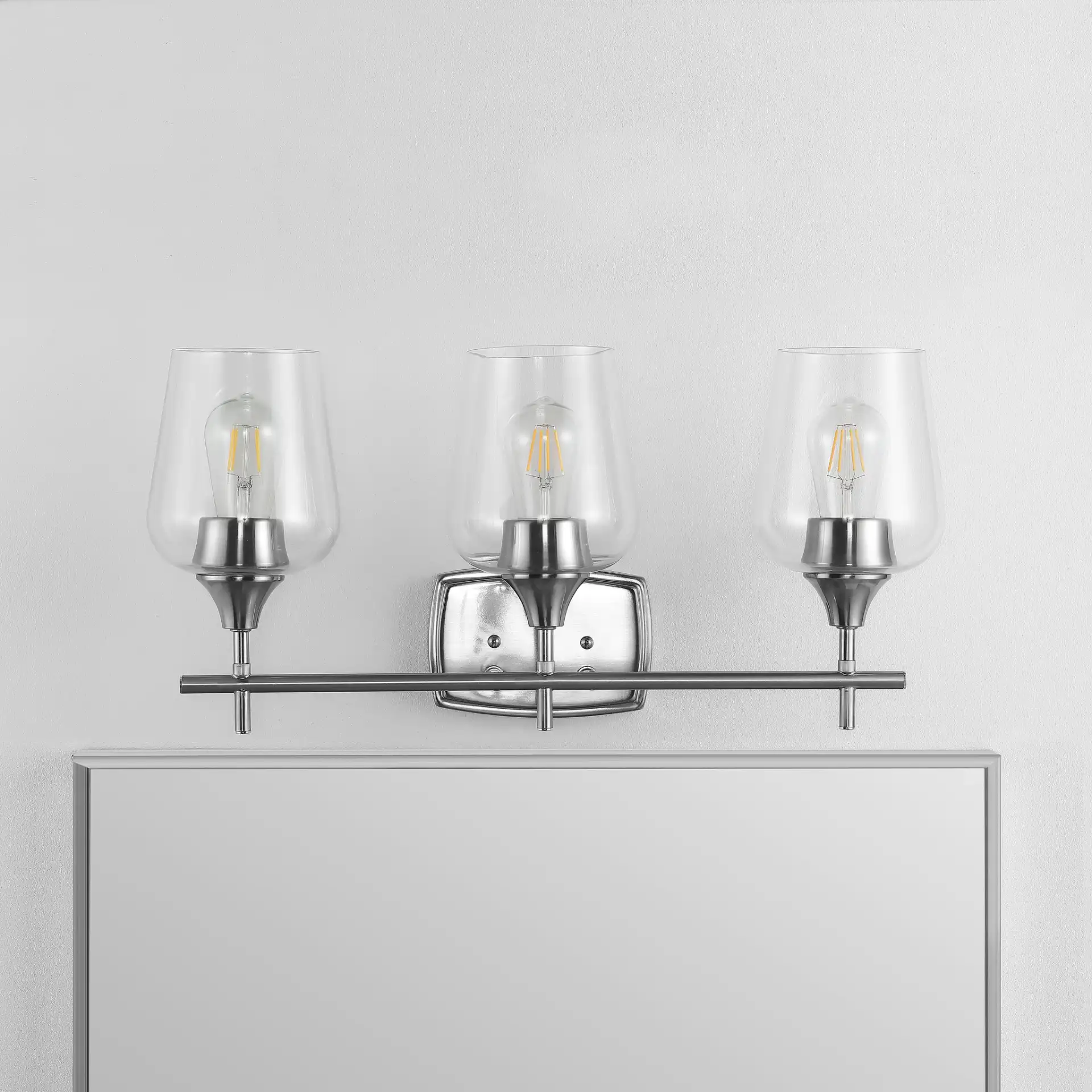 Eagan Wall Sconce in Nickel in a styled room