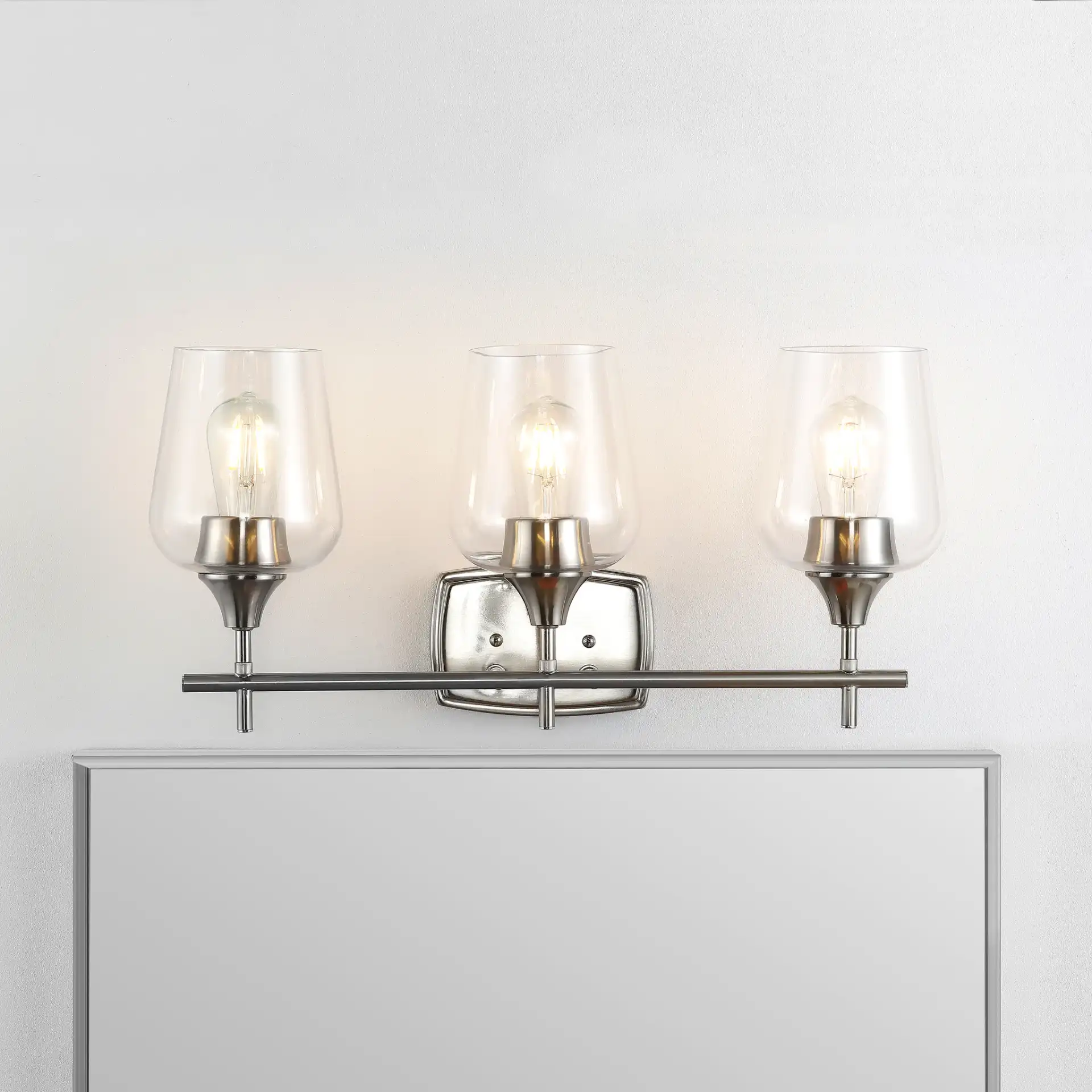 Eagan Wall Sconce in Nickel in a styled room