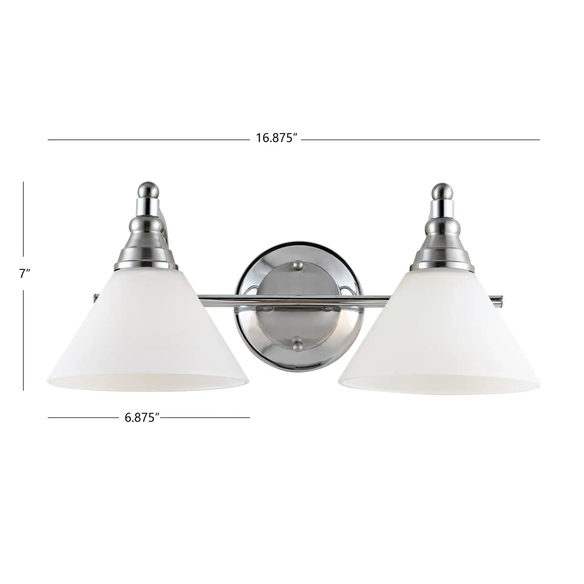 Radnor Wall Sconce in Nickel / White, detail view