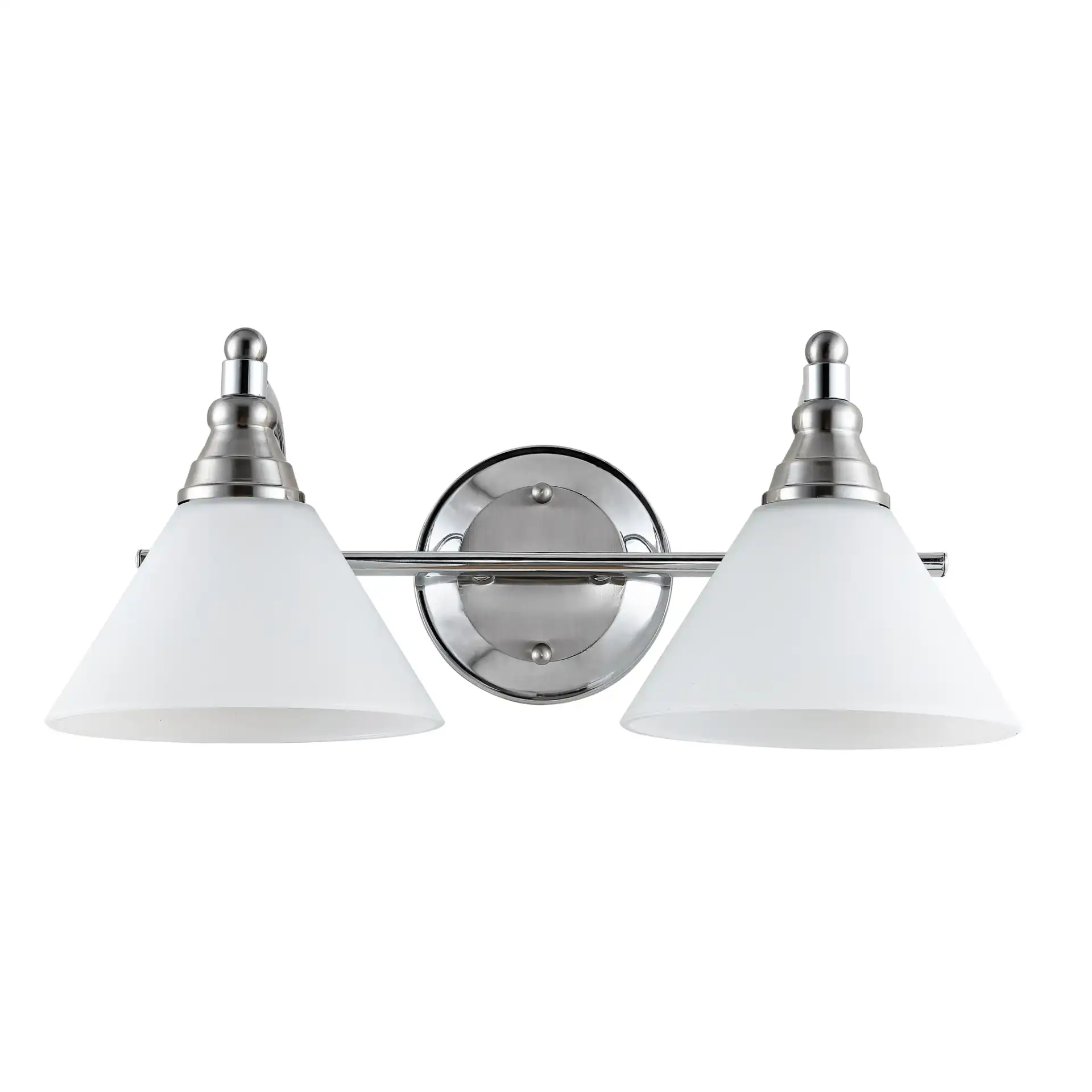 Radnor Wall Sconce in Nickel / White, detail view
