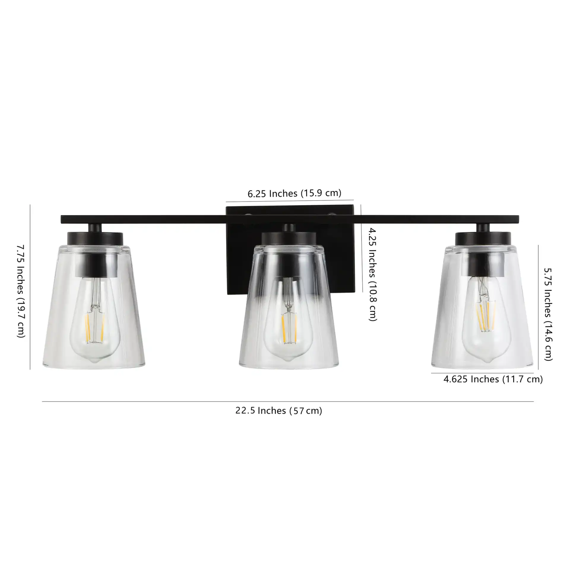 Grezler Three-Light Wall Sconce in Oil Rub Bronze / Clear, detail view