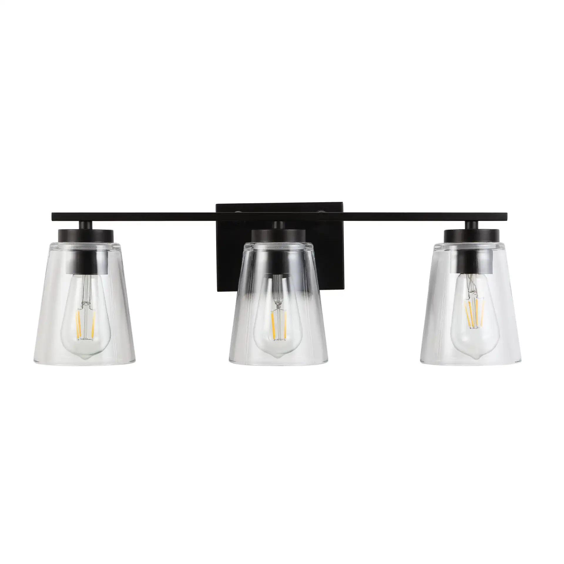 Grezler Three-Light Wall Sconce in Oil Rub Bronze / Clear, detail view