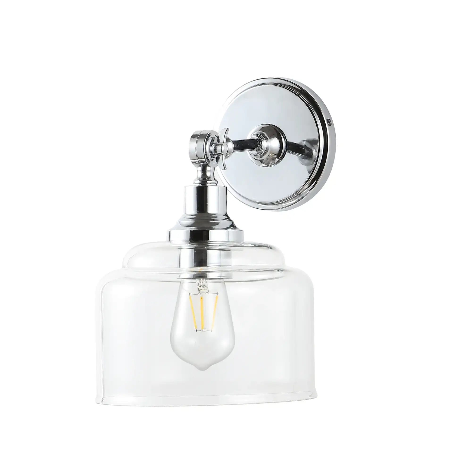 Lansor Wall Sconce (Set Of 2) in Chrome / Clear, detail view