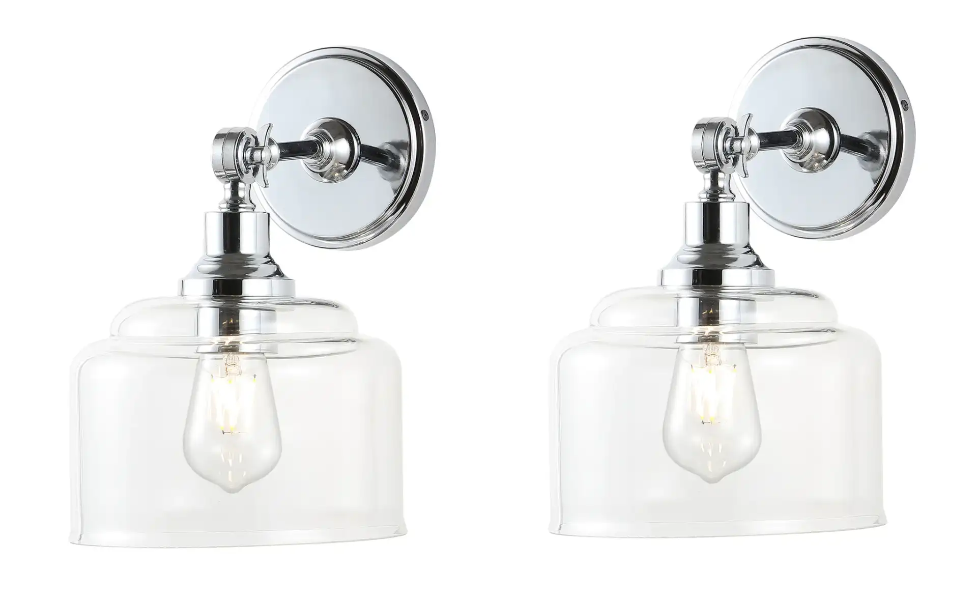 Lansor Wall Sconce (Set Of 2) in Chrome / Clear