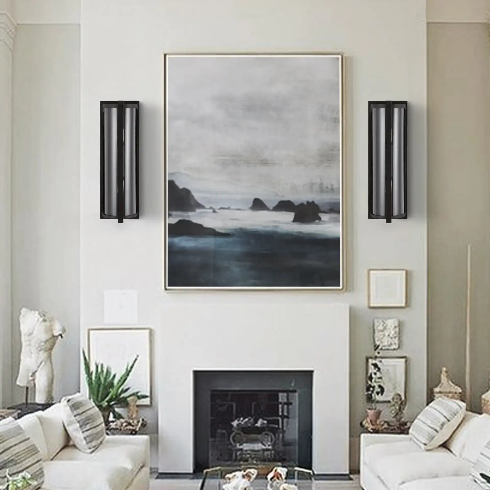Senla Two-Light Wall Sconce (Set of 2) in Bronze in a styled room