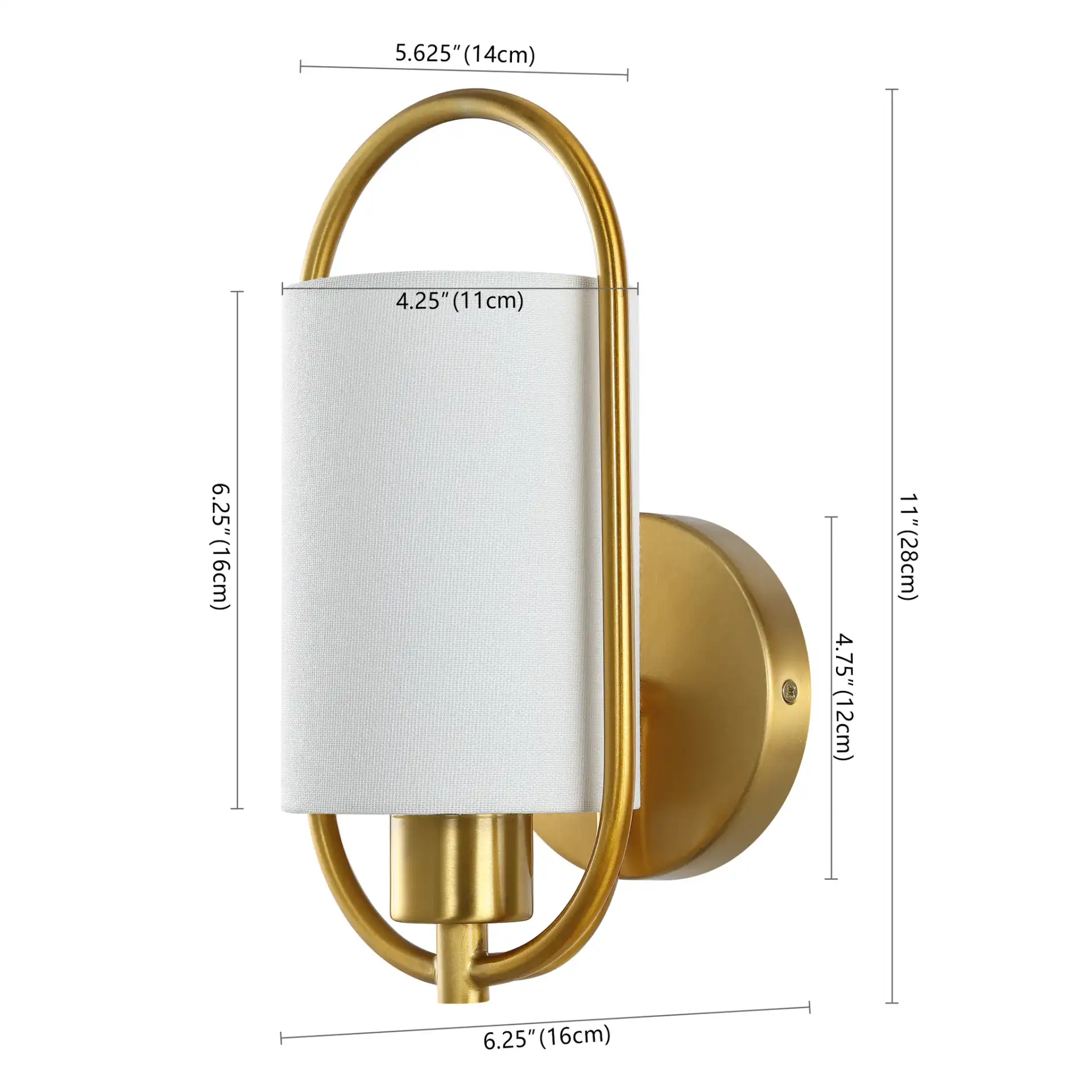 Haldea Wall Sconce in Brass, detail view