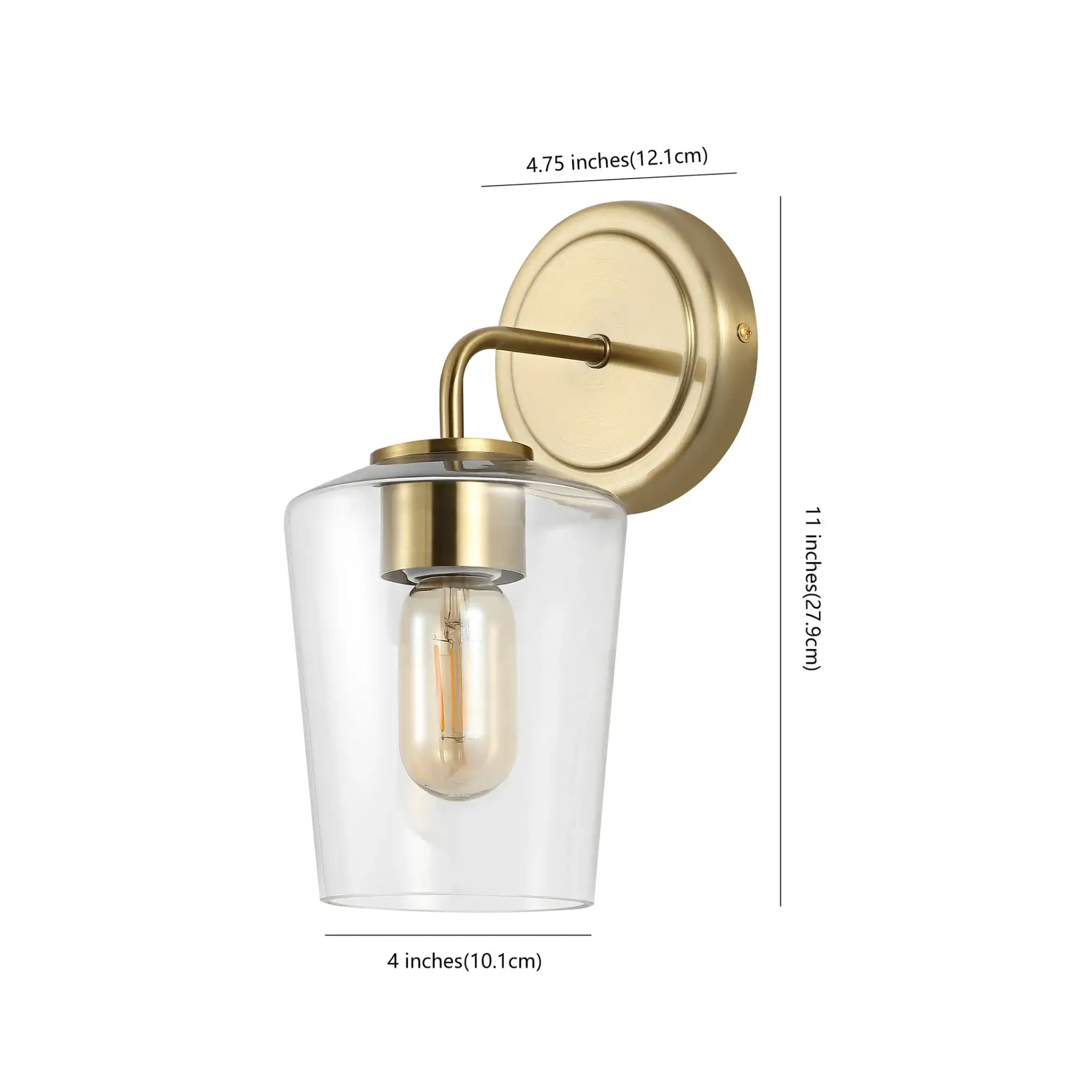 Prospect Wall Sconce in Brass, detail view