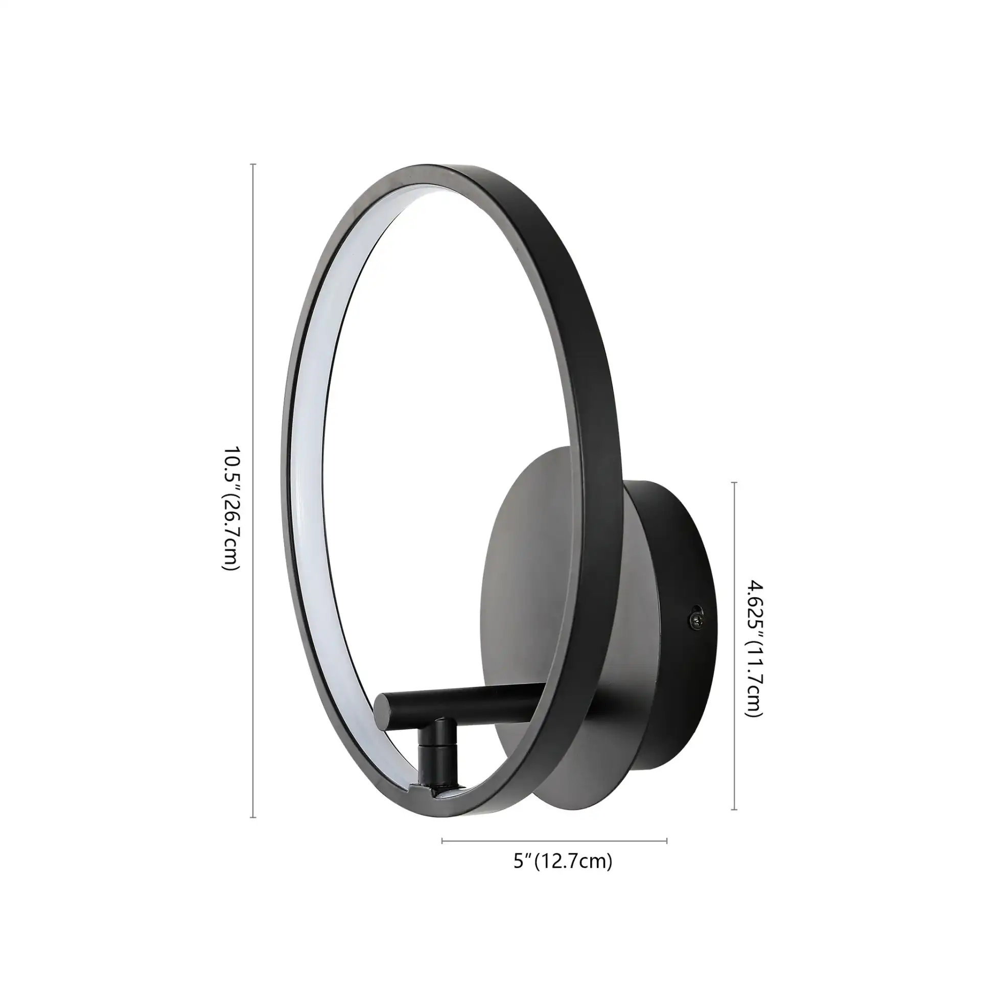 Jolyn Led Wall Sconce in Black, detail view