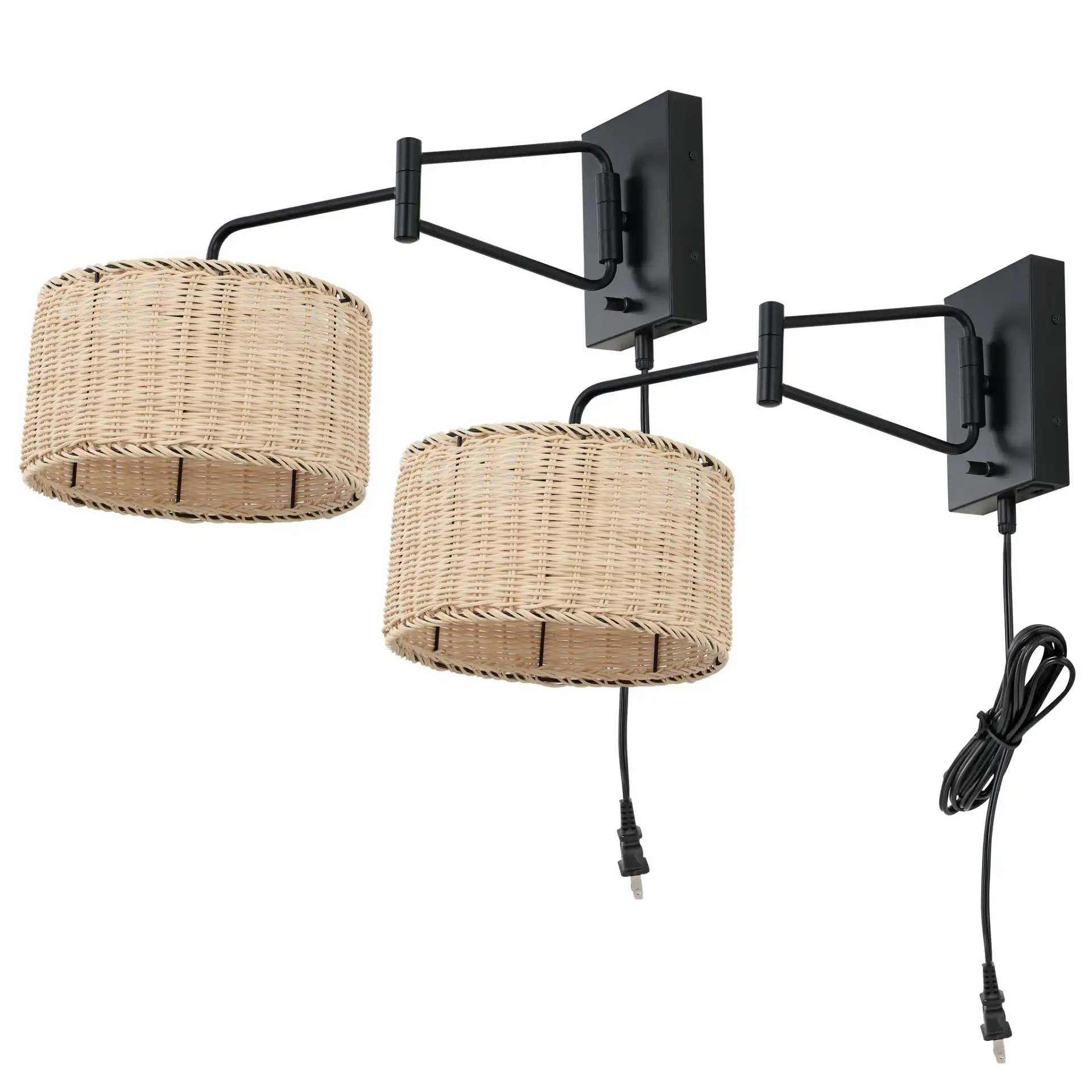 Bramley Wall Sconce (Set Of 2) in Natural / Black, detail view