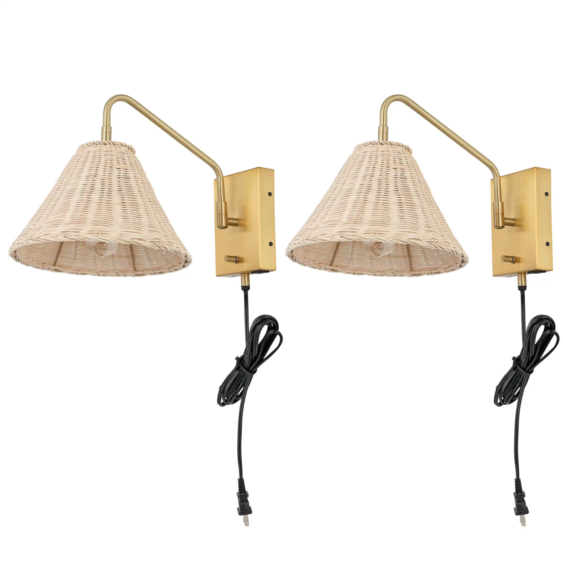 Tressa Wall Sconce (Set Of 2) in Natural / Black, detail view