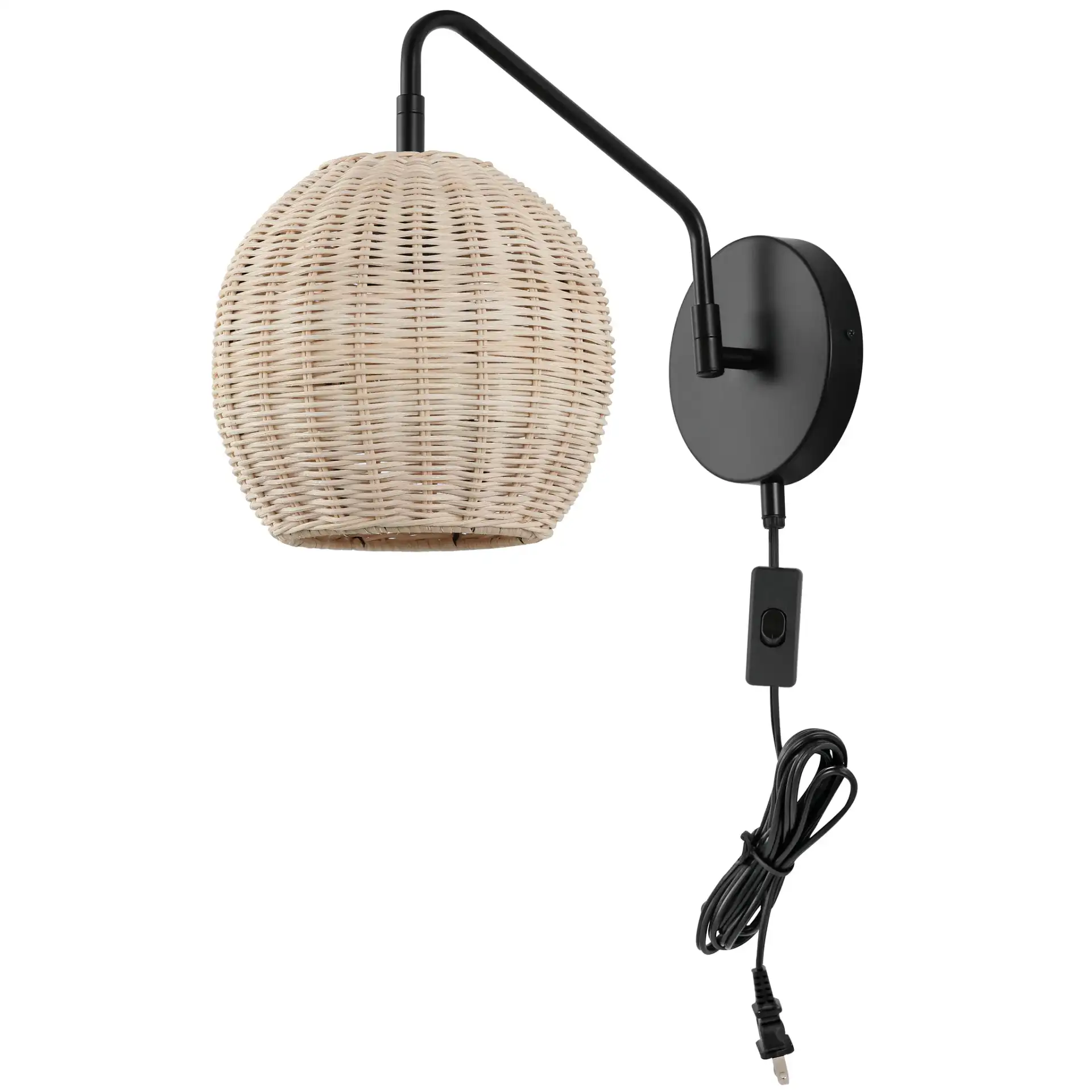 Grigory Wall Sconce (Set Of 2) in Natural / Black, detail view