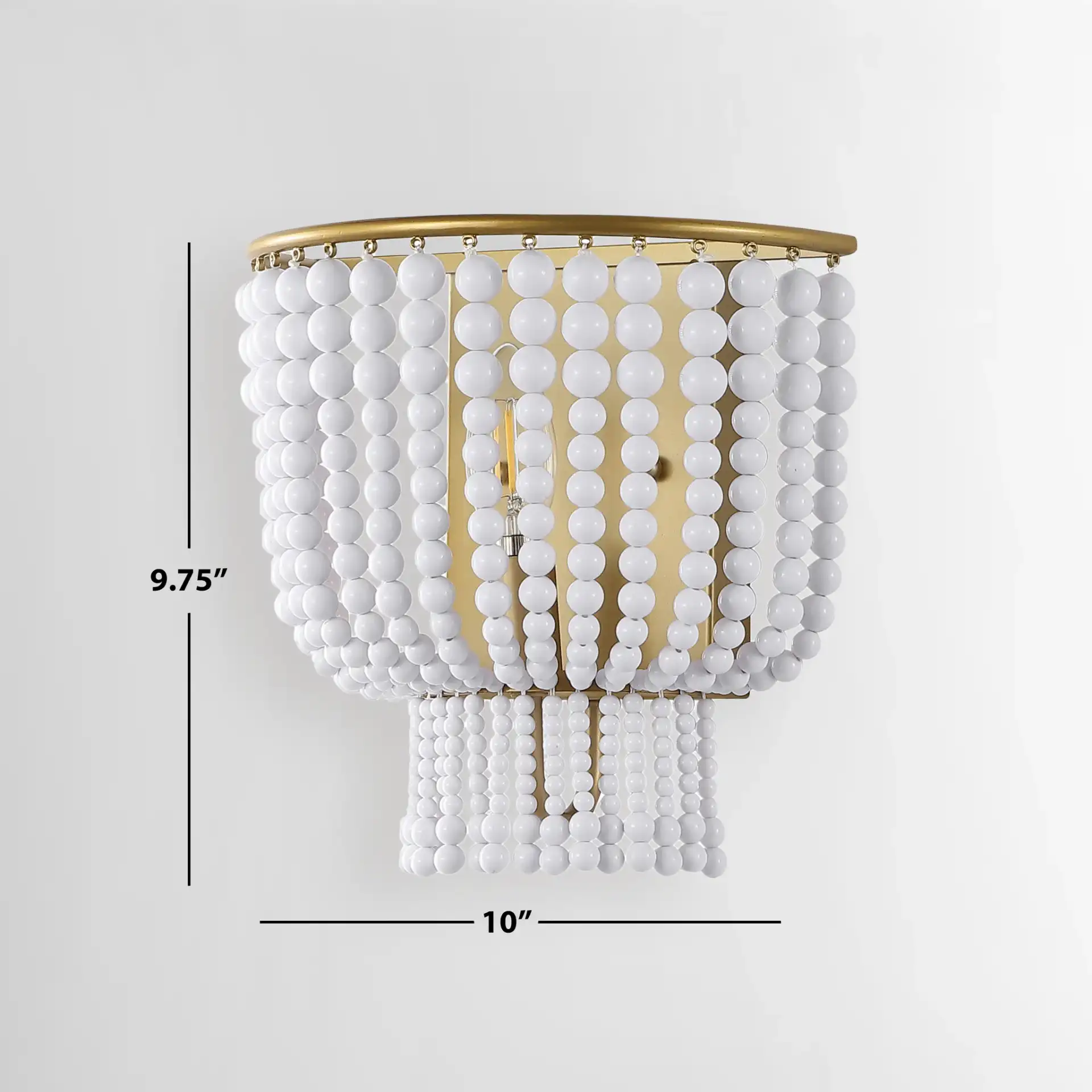 Celyn Wall Sconce in White / Brass, detail view