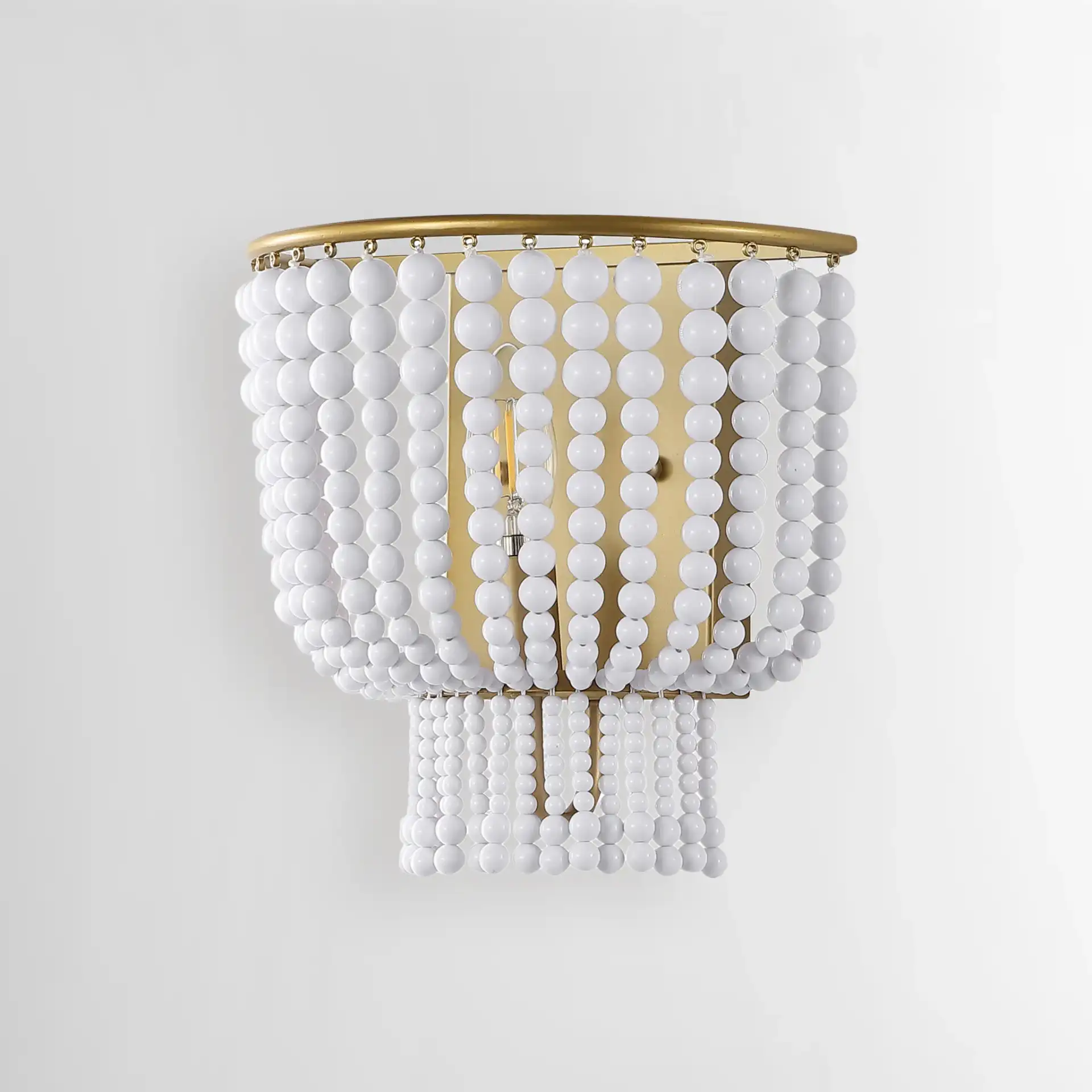 Celyn Wall Sconce in White / Brass, detail view
