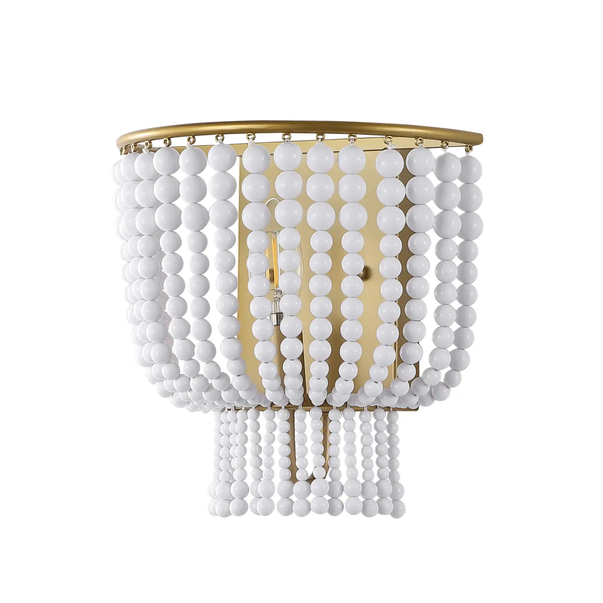 Celyn Wall Sconce in White / Brass, detail view