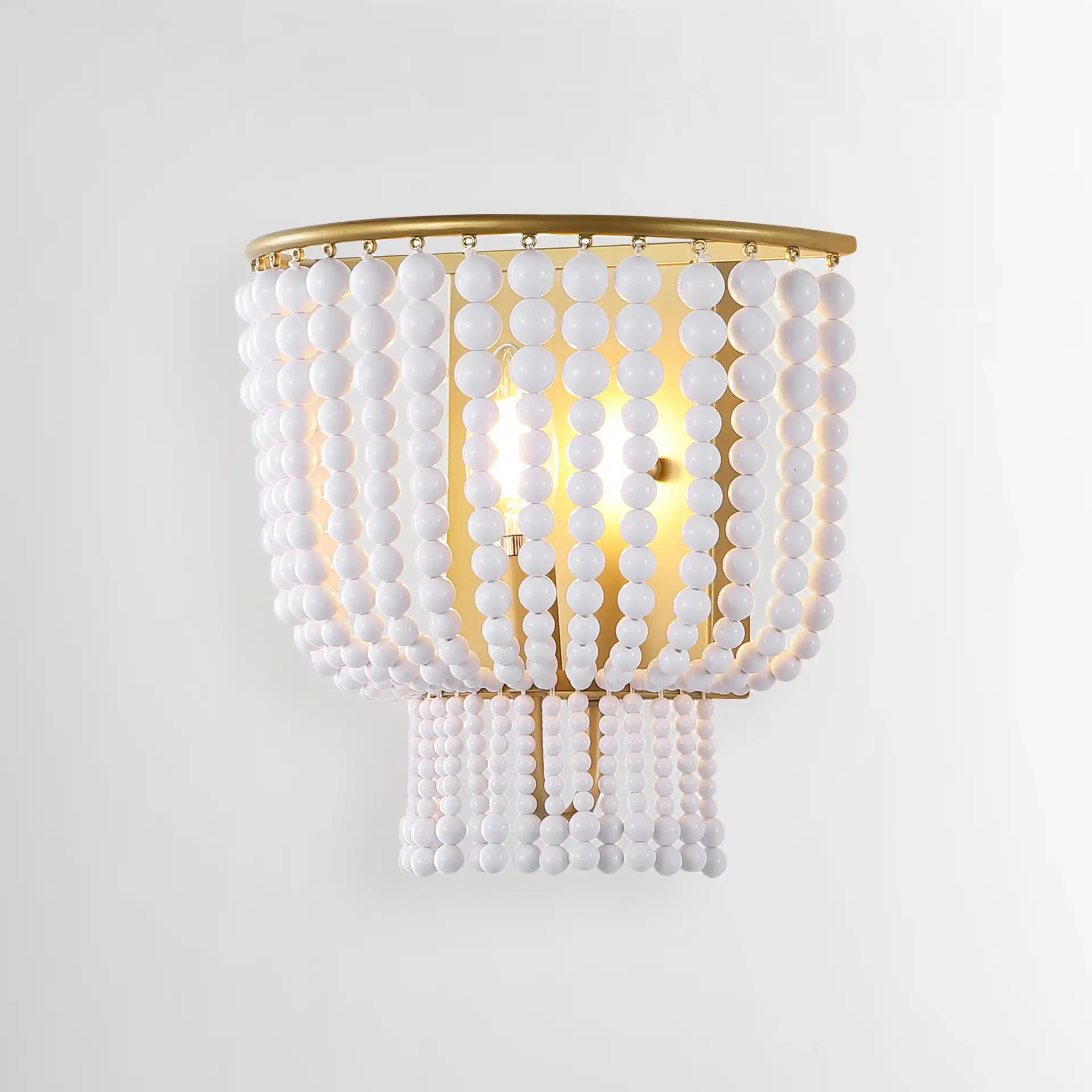 Celyn Wall Sconce in White / Brass, detail view