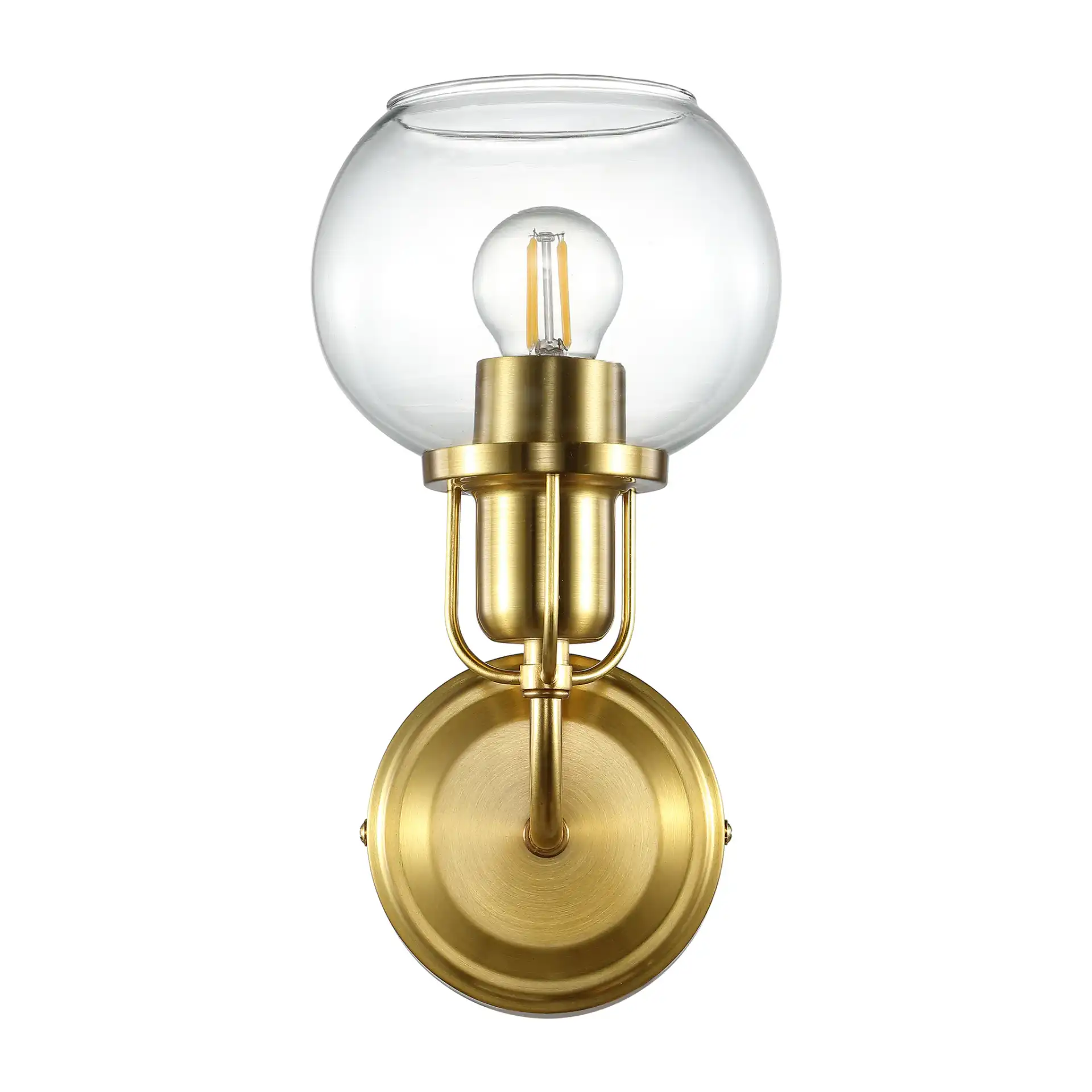Huron Wall Sconce (Set Of 2) in Brass / Clear, detail view