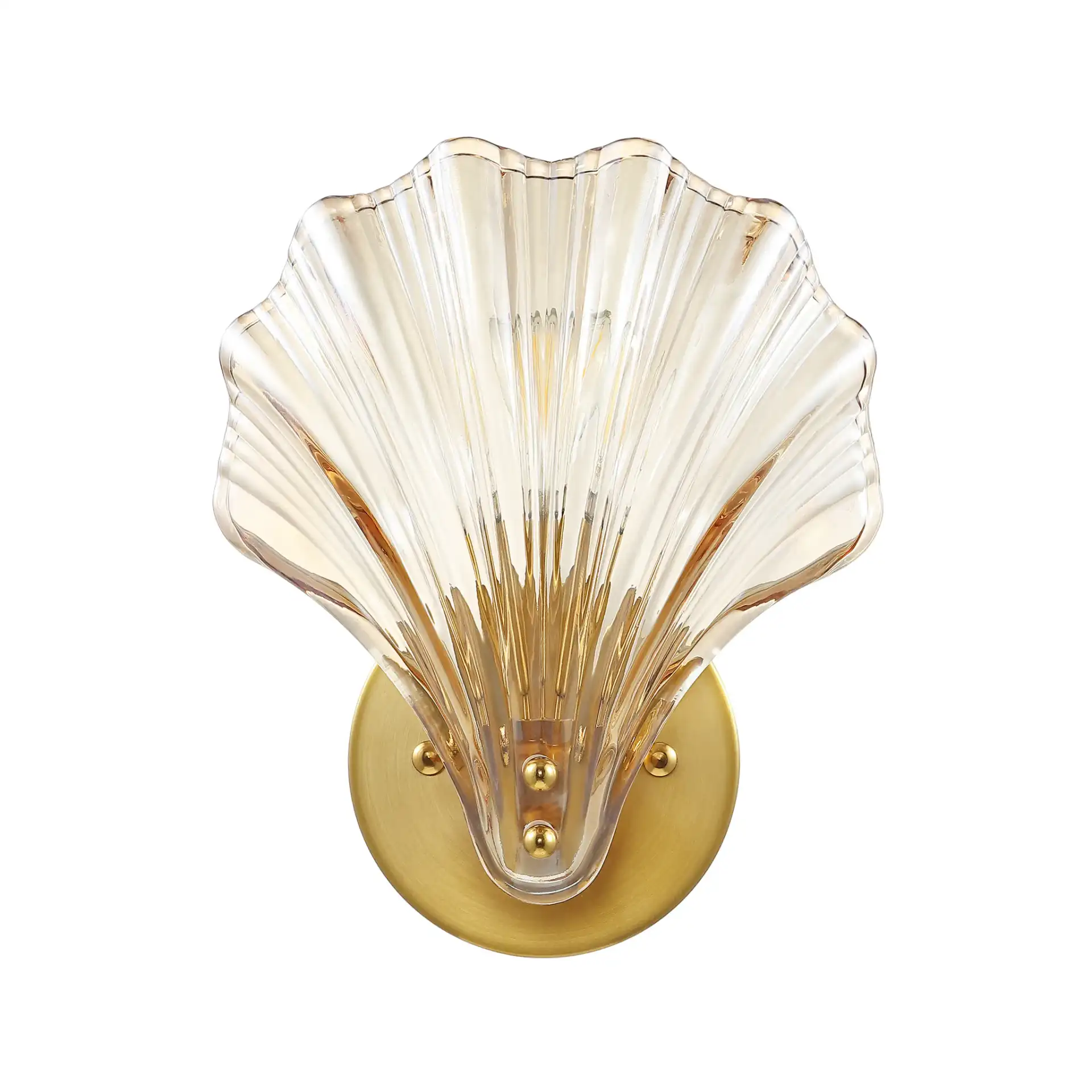 Sirena Wall Sconce (Set Of 2) in Amber / Brass, detail view