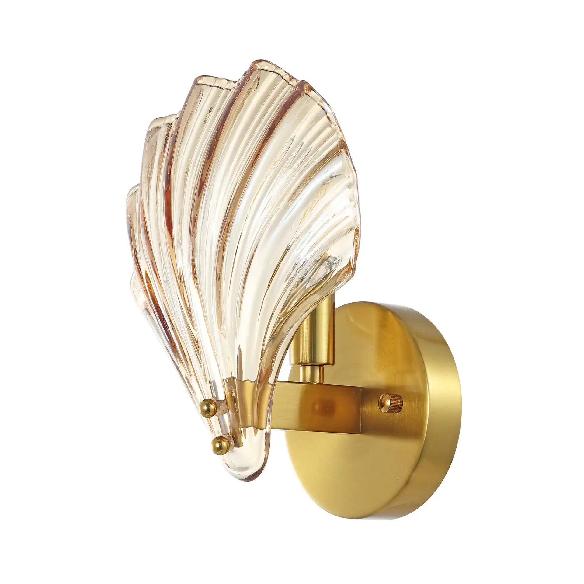 Sirena Wall Sconce (Set Of 2) in Amber / Brass, detail view