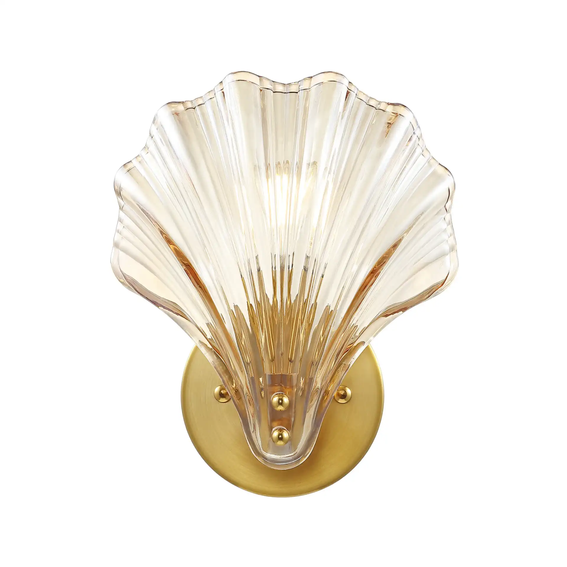 Sirena Wall Sconce (Set Of 2) in Amber / Brass