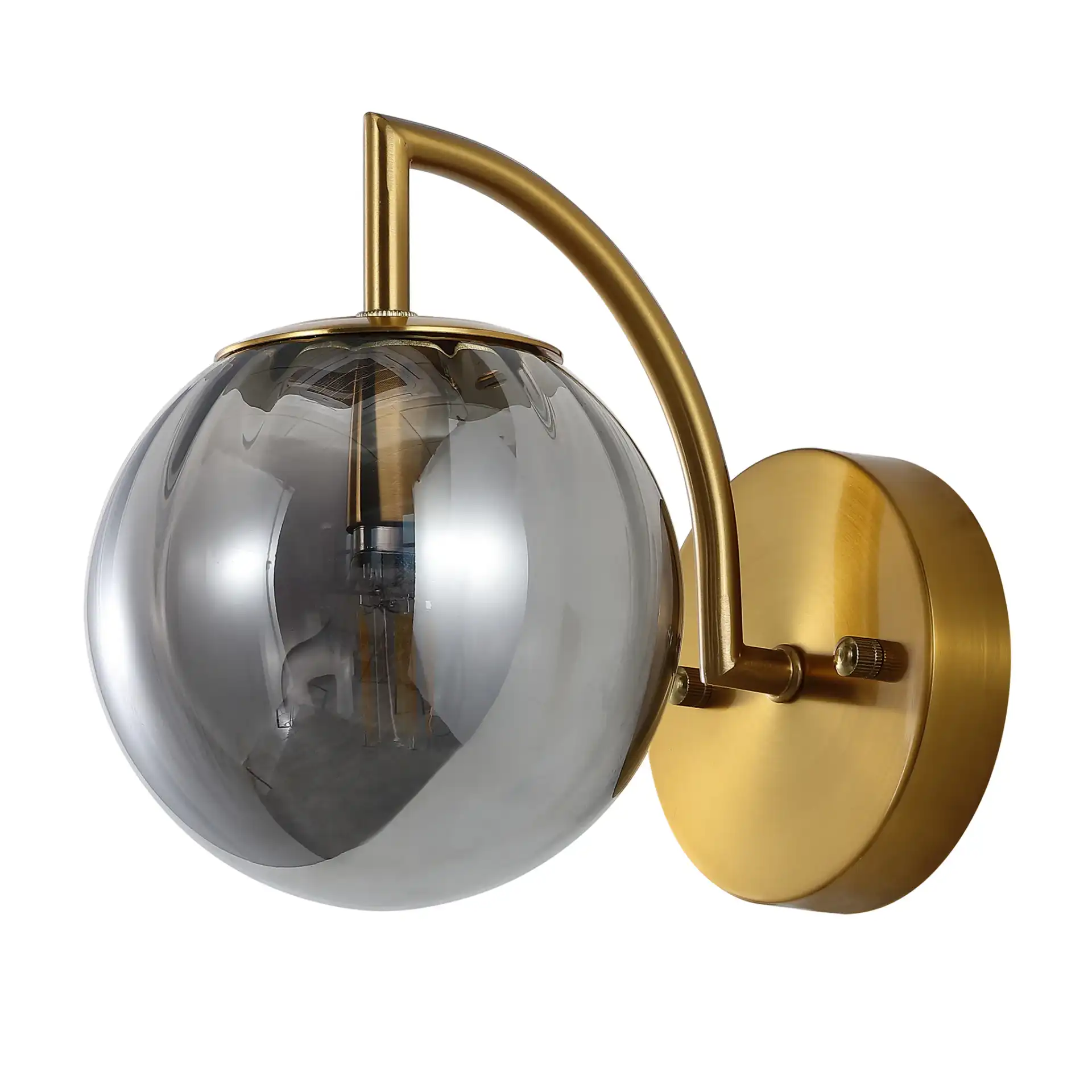 Psylla Wall Sconce (Set of 2) in Smoke Gray / Brass, detail view