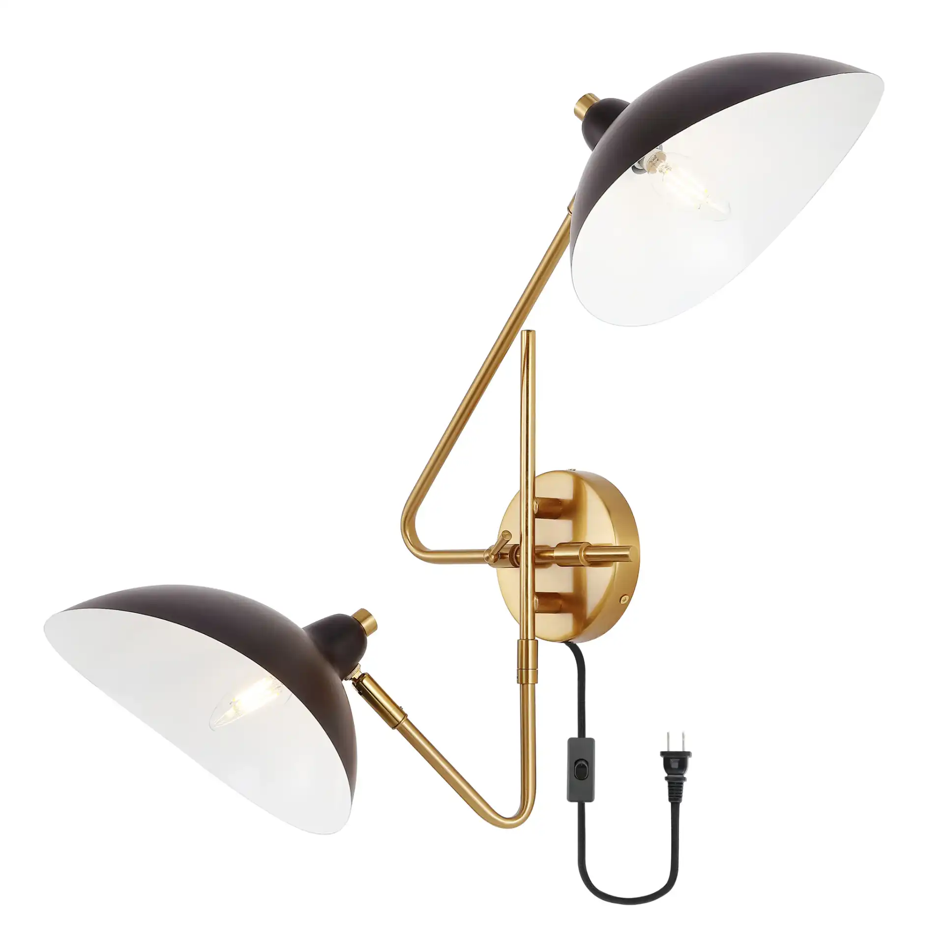Aspera Two-Light Wall Sconce (Set of 2) in Brass / Black